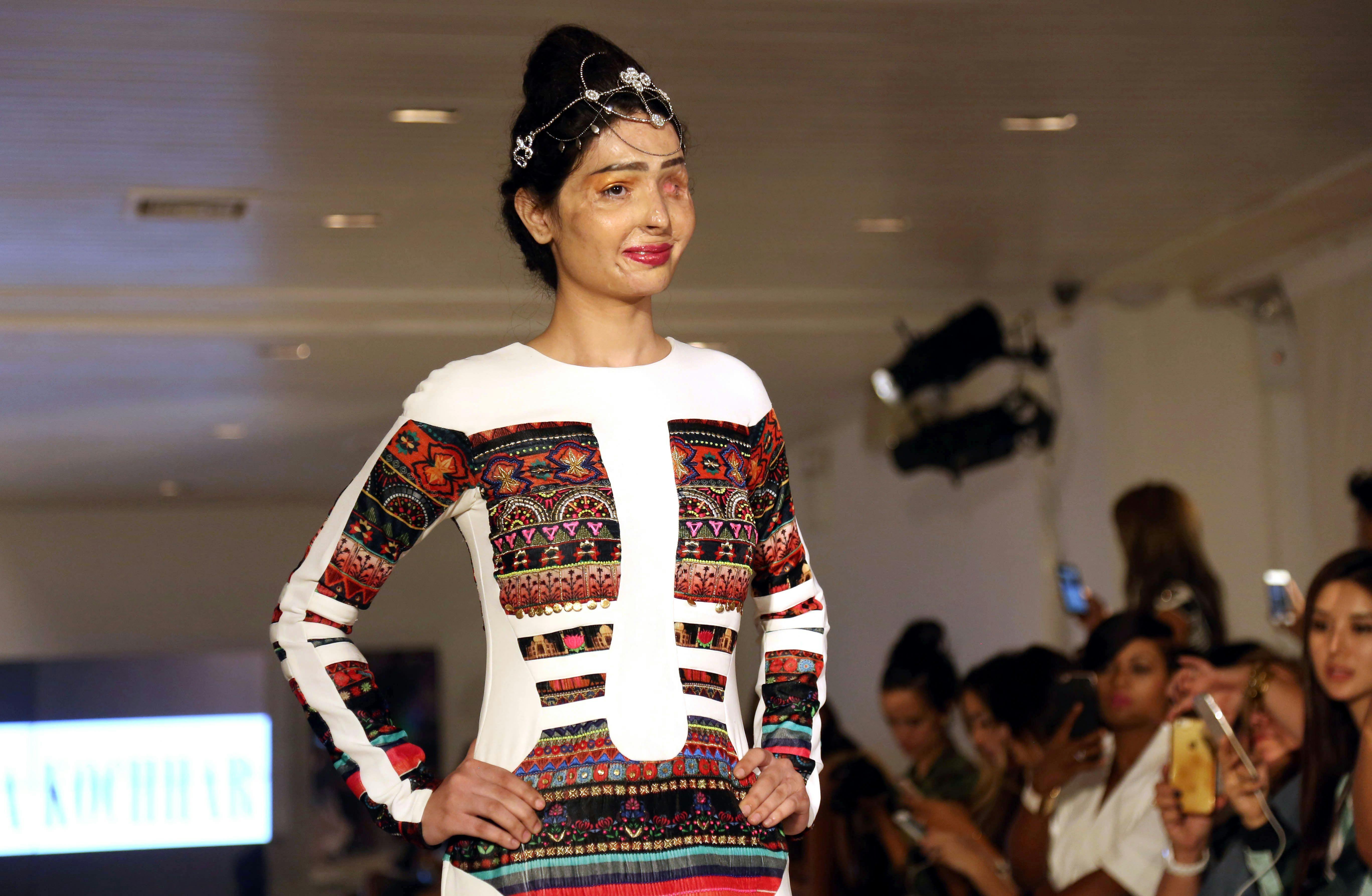 Acid Attack Survivor Walks The Runway at New York Fashion Week - Grazia