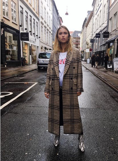 mango check wool coat