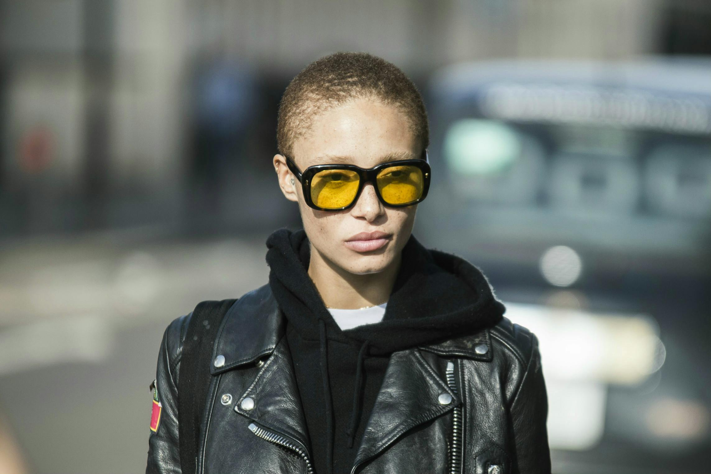 Adwoa Aboah yellow sunglasses final