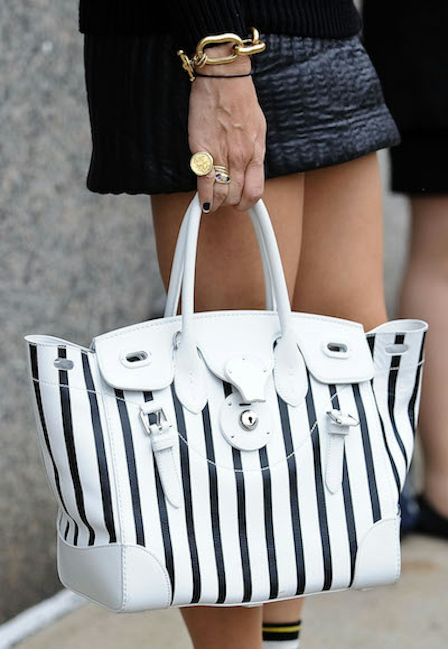 striped bag