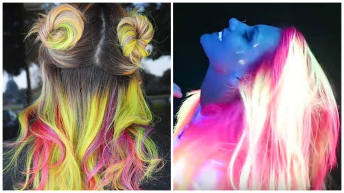 glow in the dark hair coachella