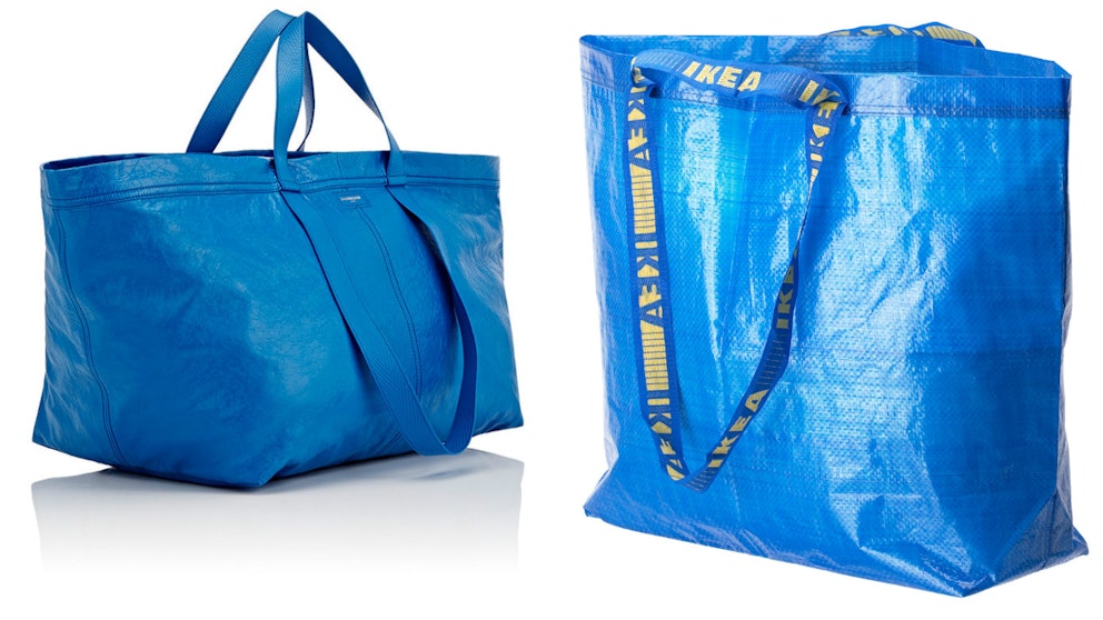 Balenciaga's Arena Extra-Large Shopper Tote Resembles Ikea's Frakta Bag ...