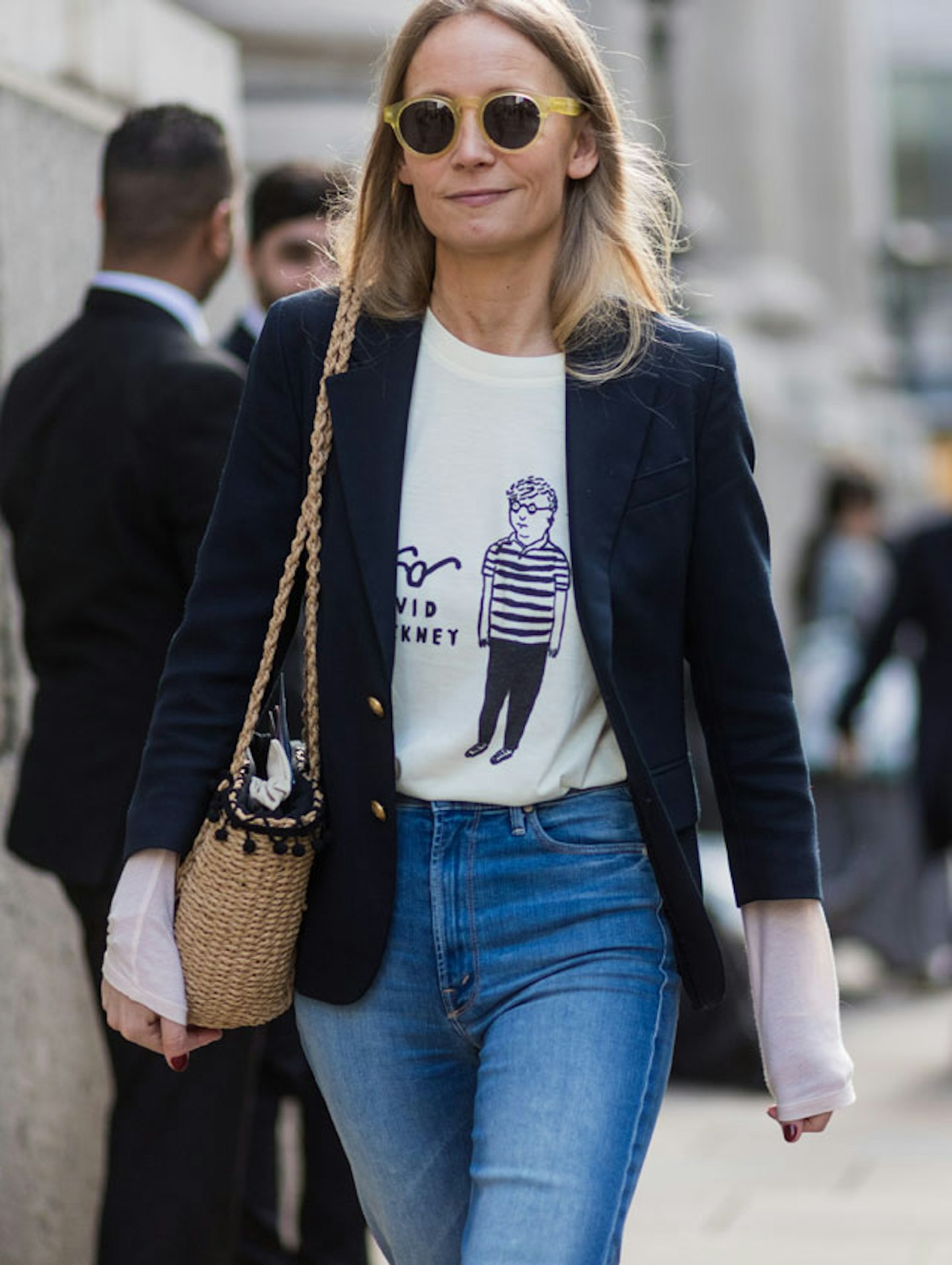 Straw bag at fashion week