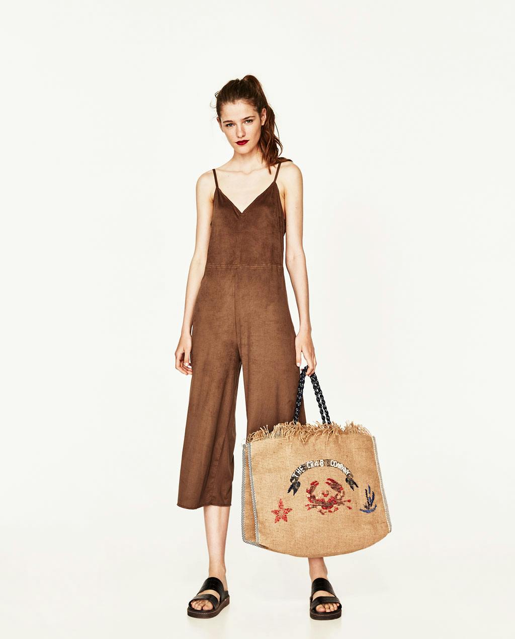 Zara faux hotsell suede jumpsuit dress