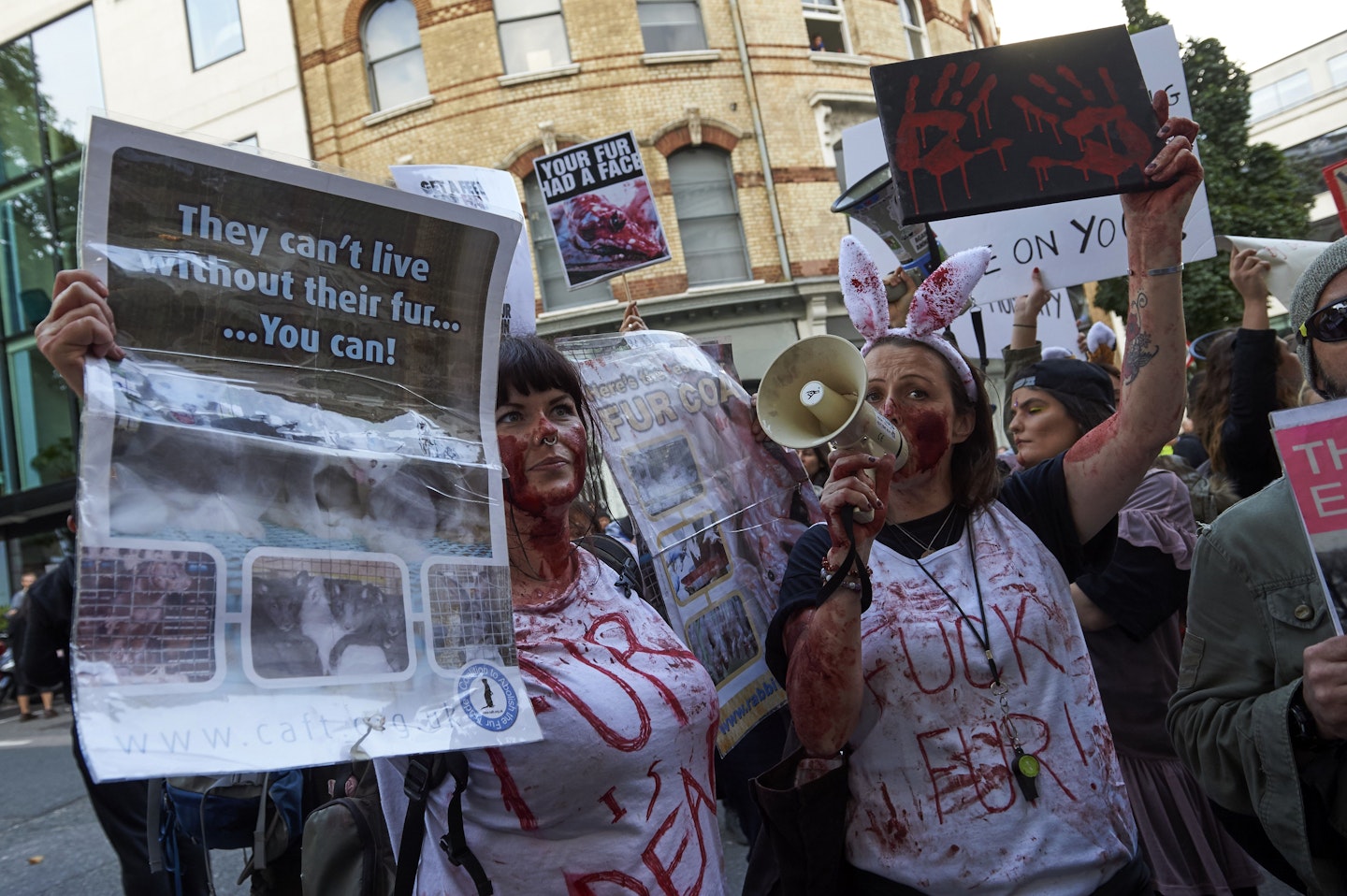 Animal rights protest at Burberry