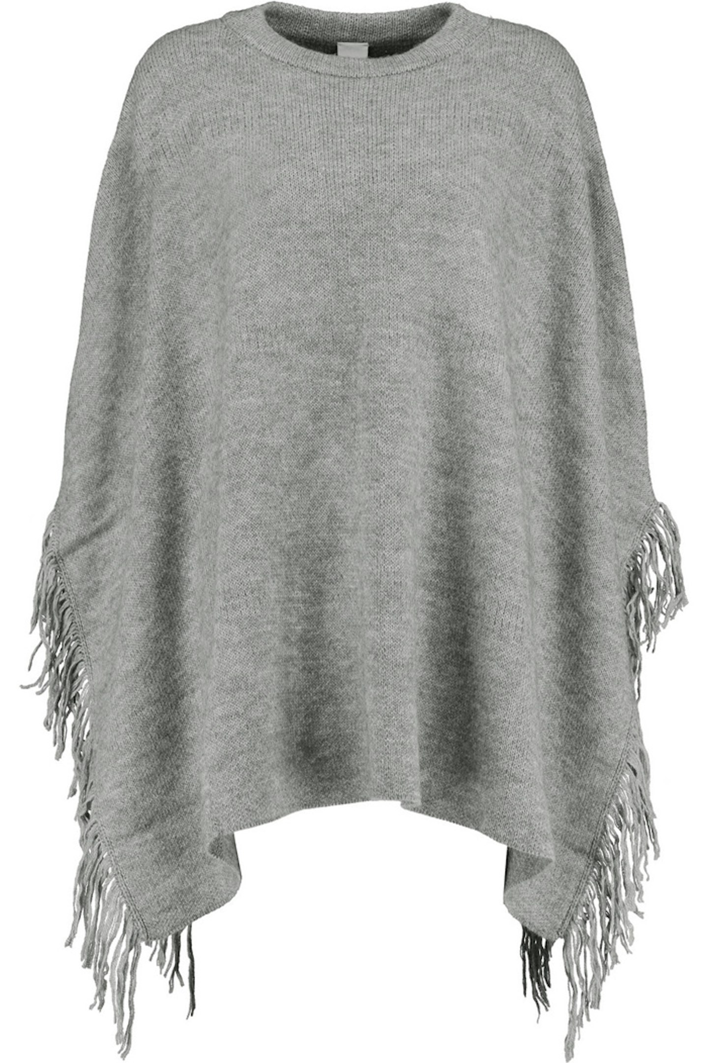 IRIS AND INK, Esme fringed knitted poncho, £225; theoutnet.com