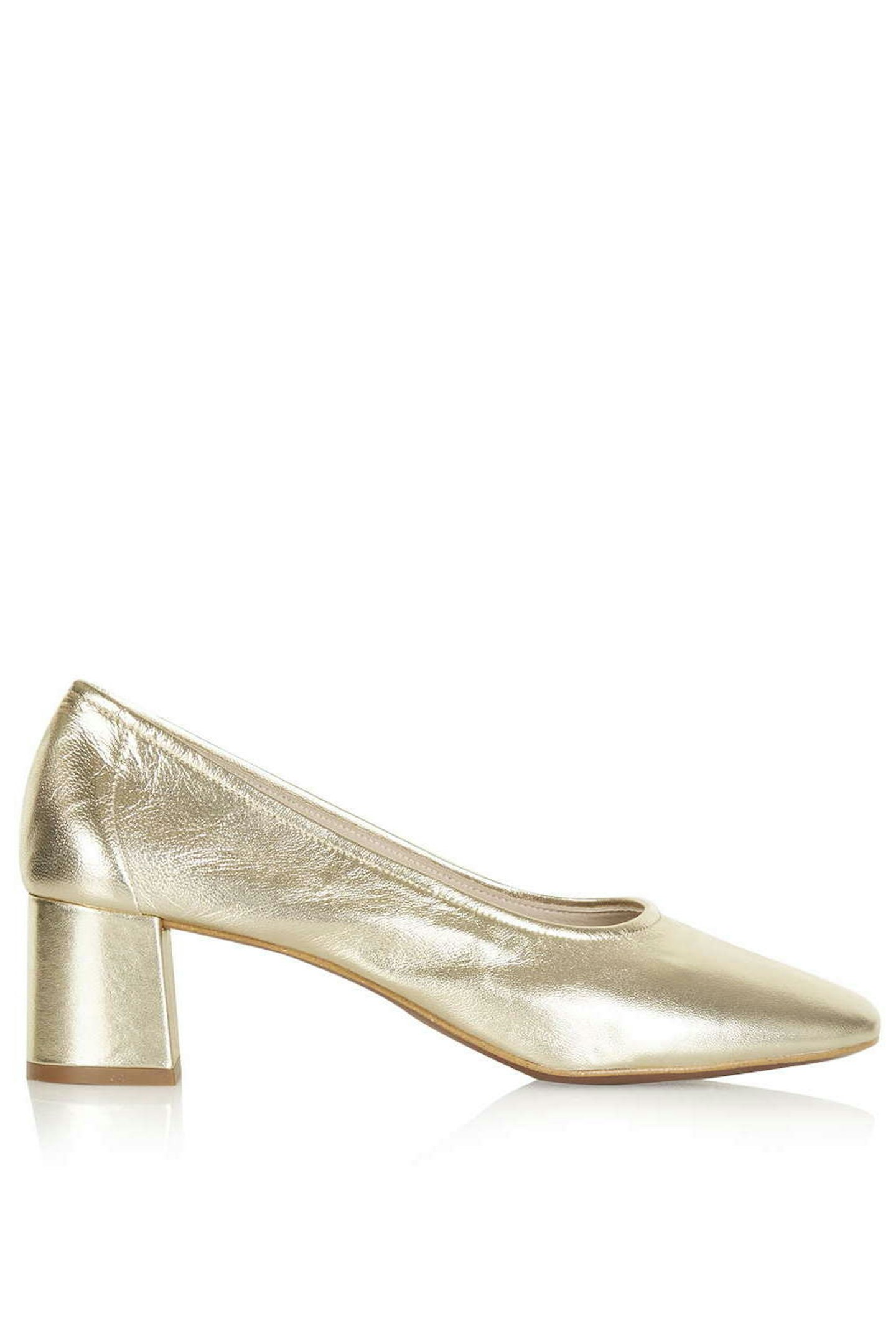 gold block heel topshop