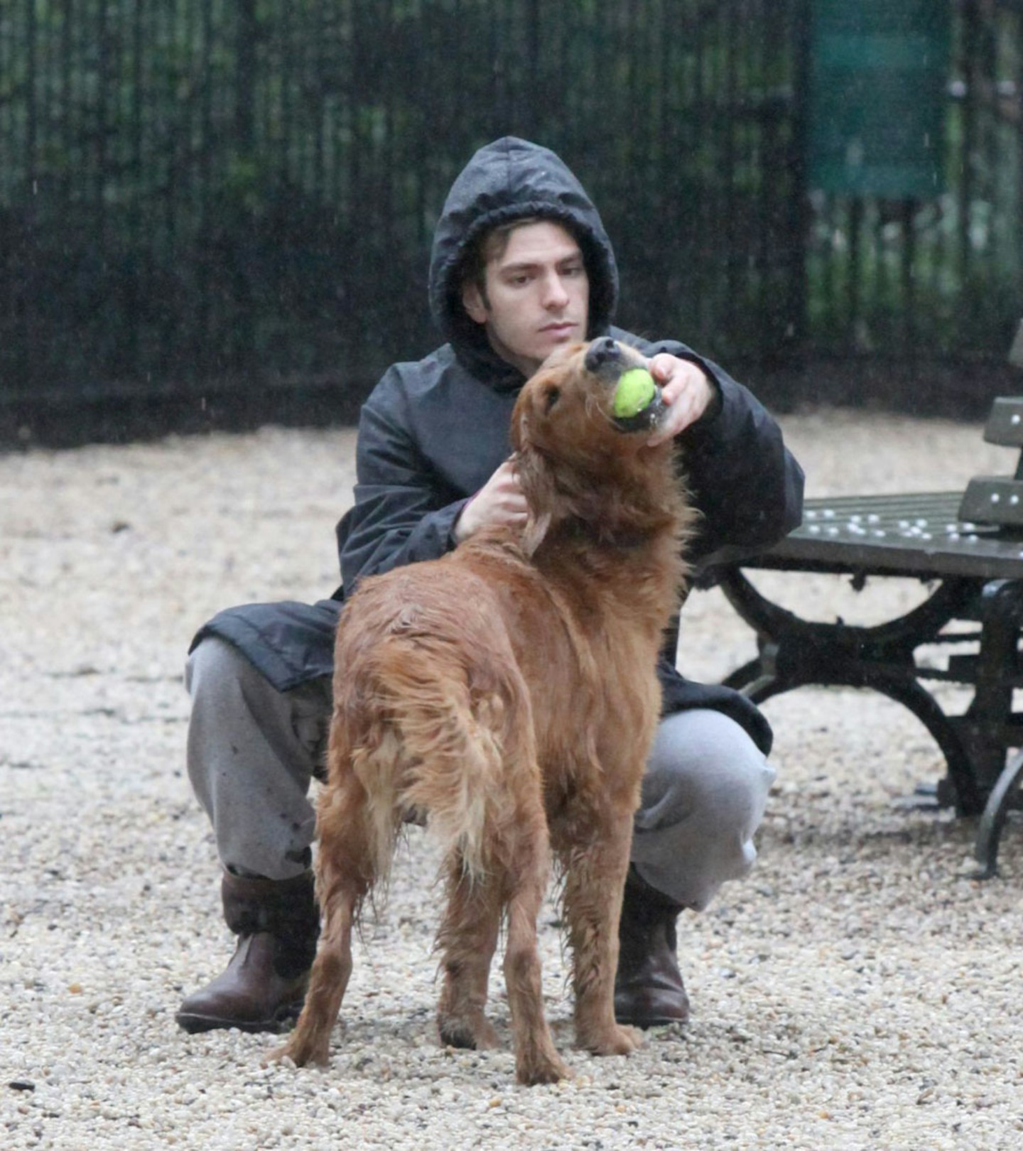 Andrew Garfield and dog
