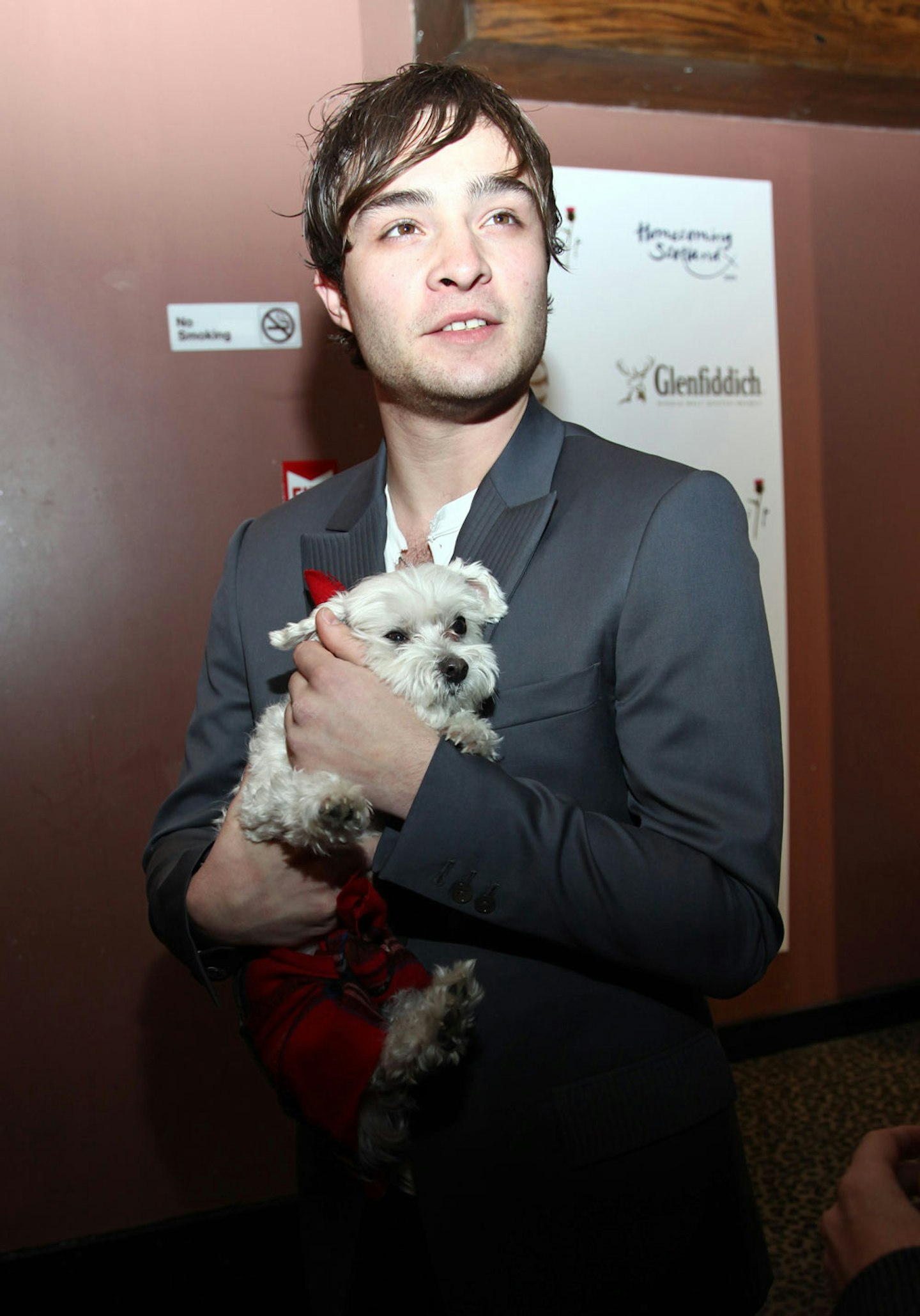 Ed Westwick and dog