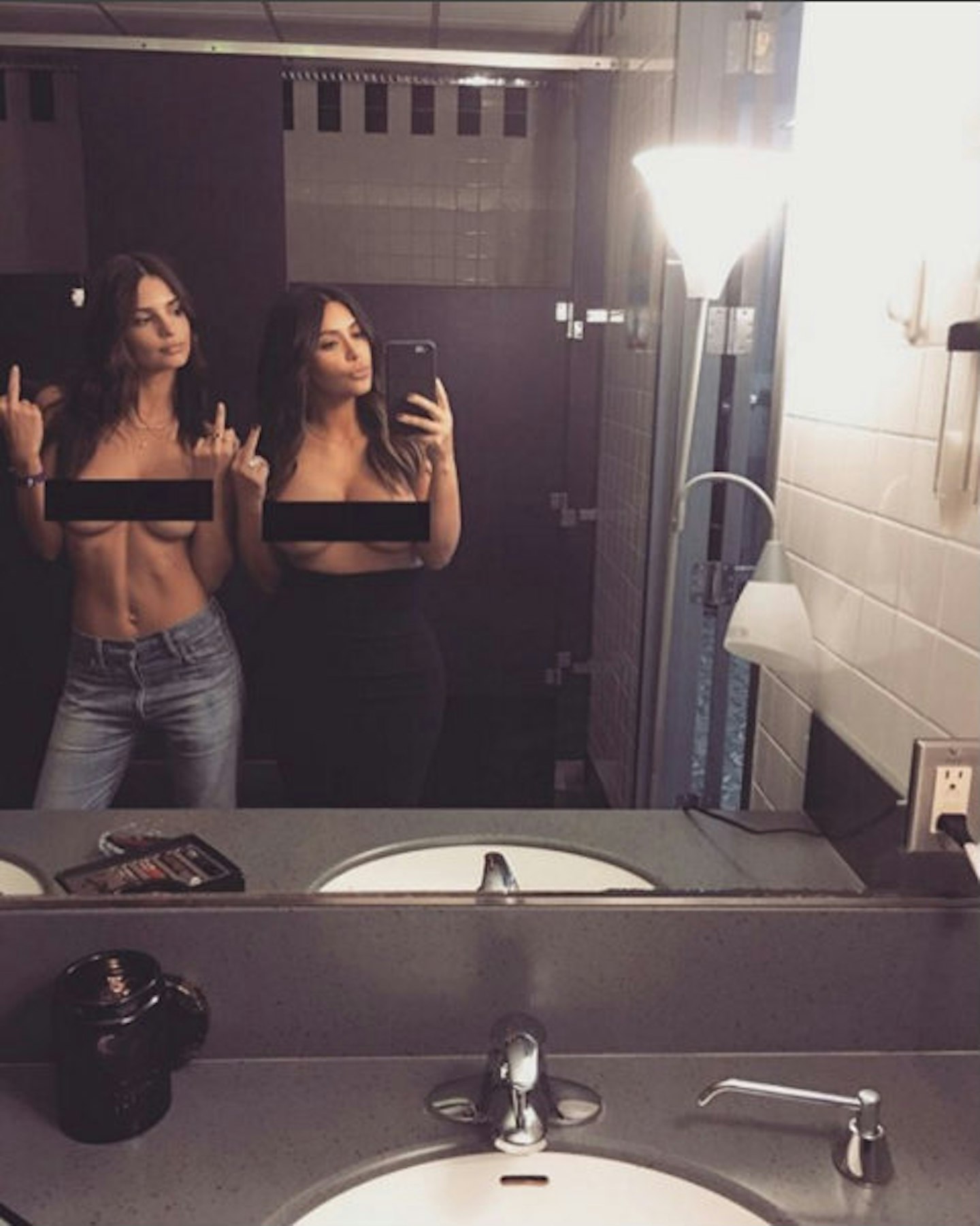 Kim Kardashian naked with Emily Ratajkowski