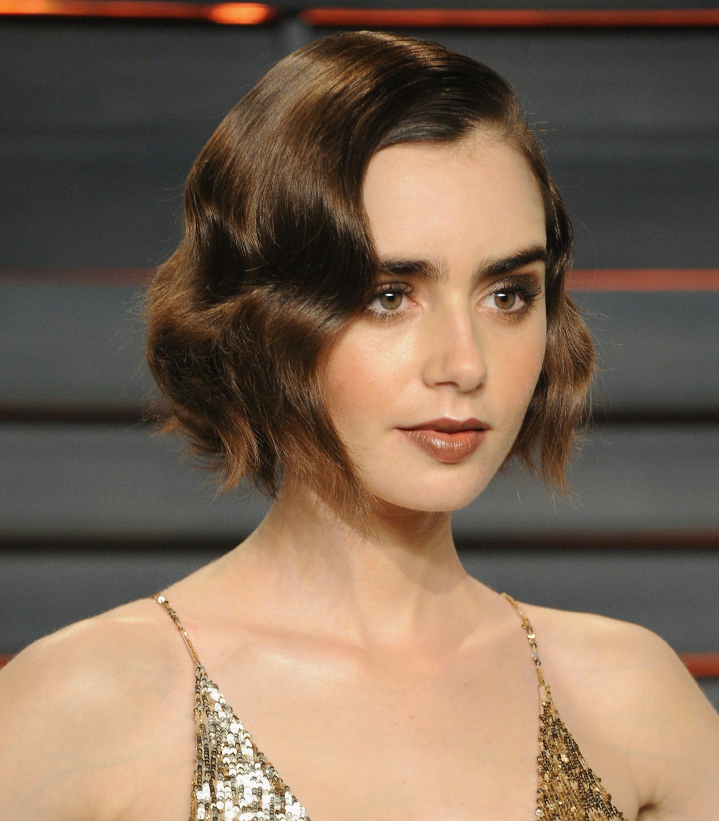 Lily Collins bob hairstyle