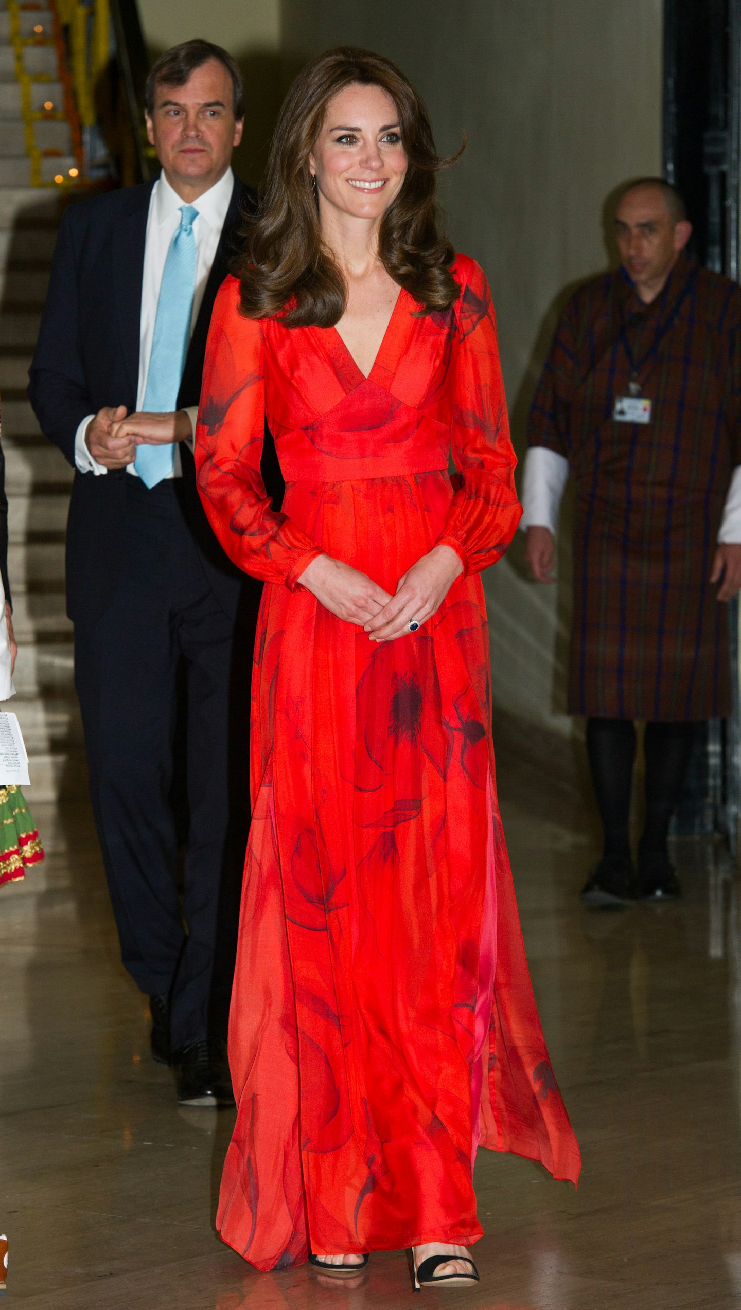 kate middleton, beulah london, red maxi dress