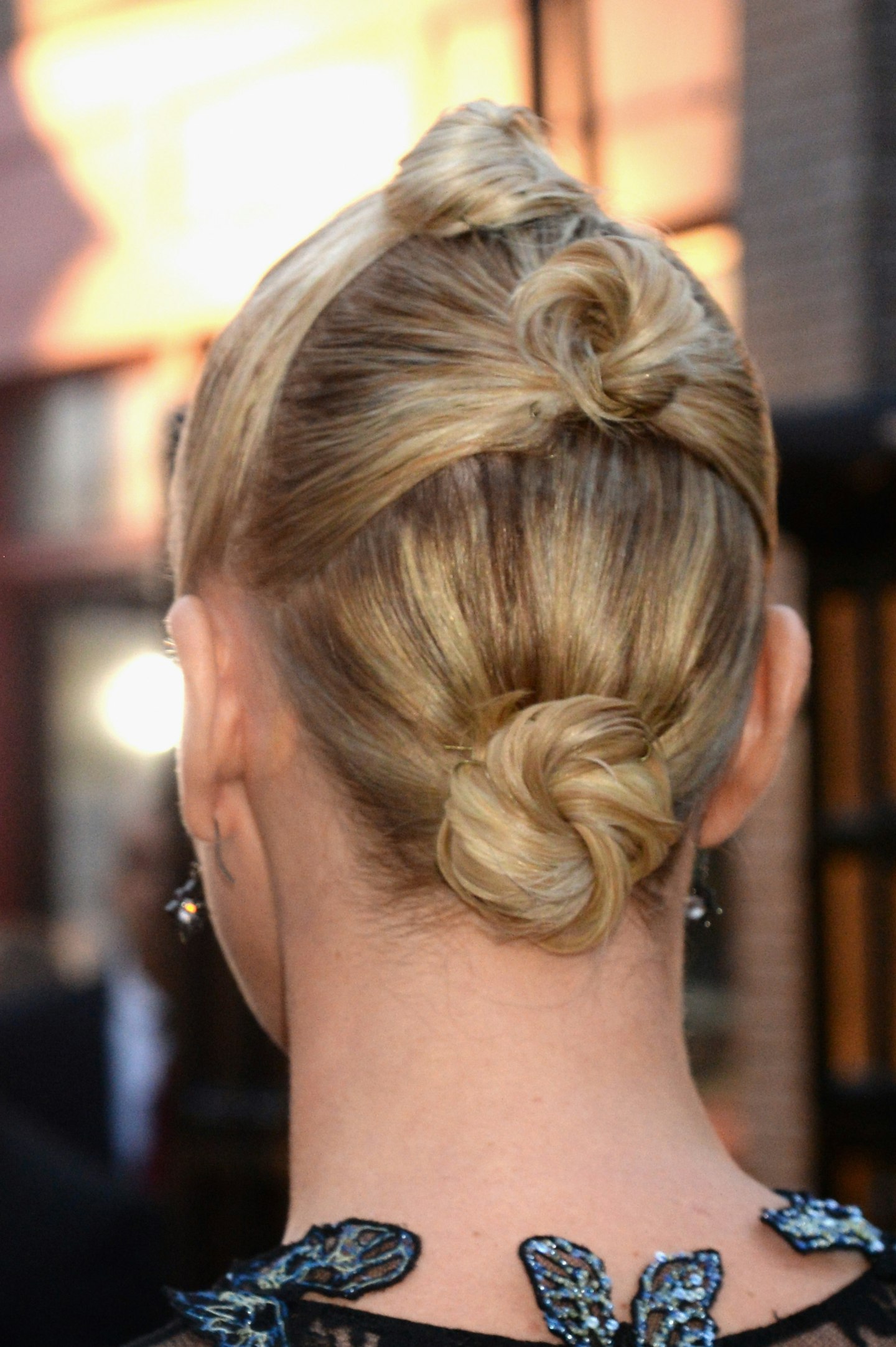 Charlize Theron Topknot Bun Hairstyles