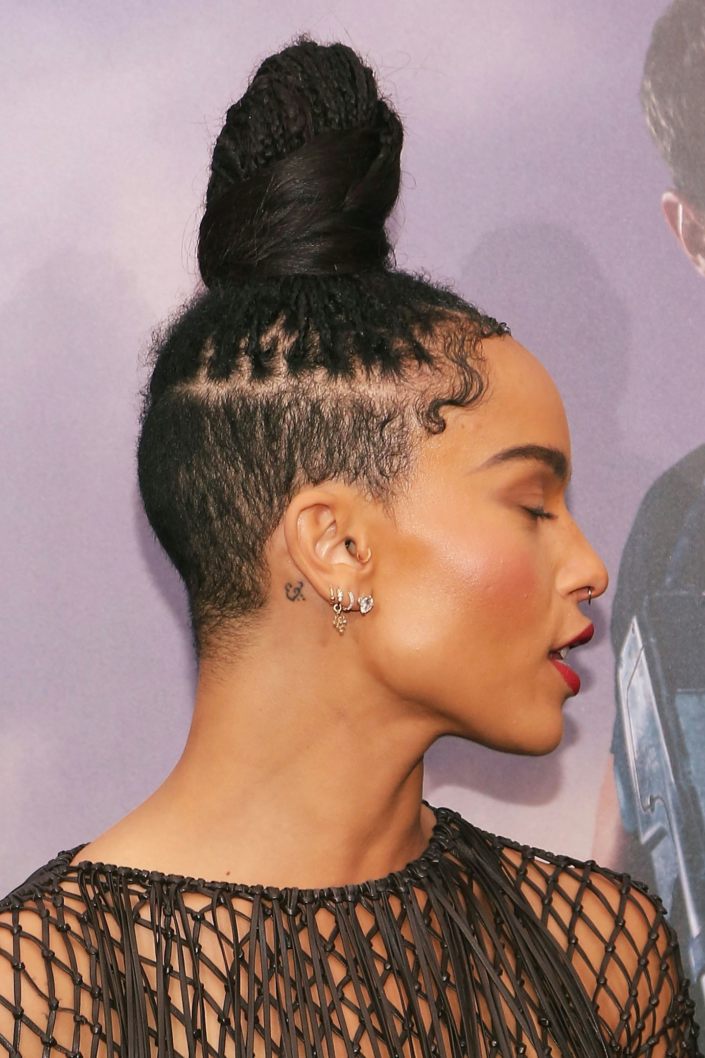 Zoe Kravitz Topknot Bun Hairstyles