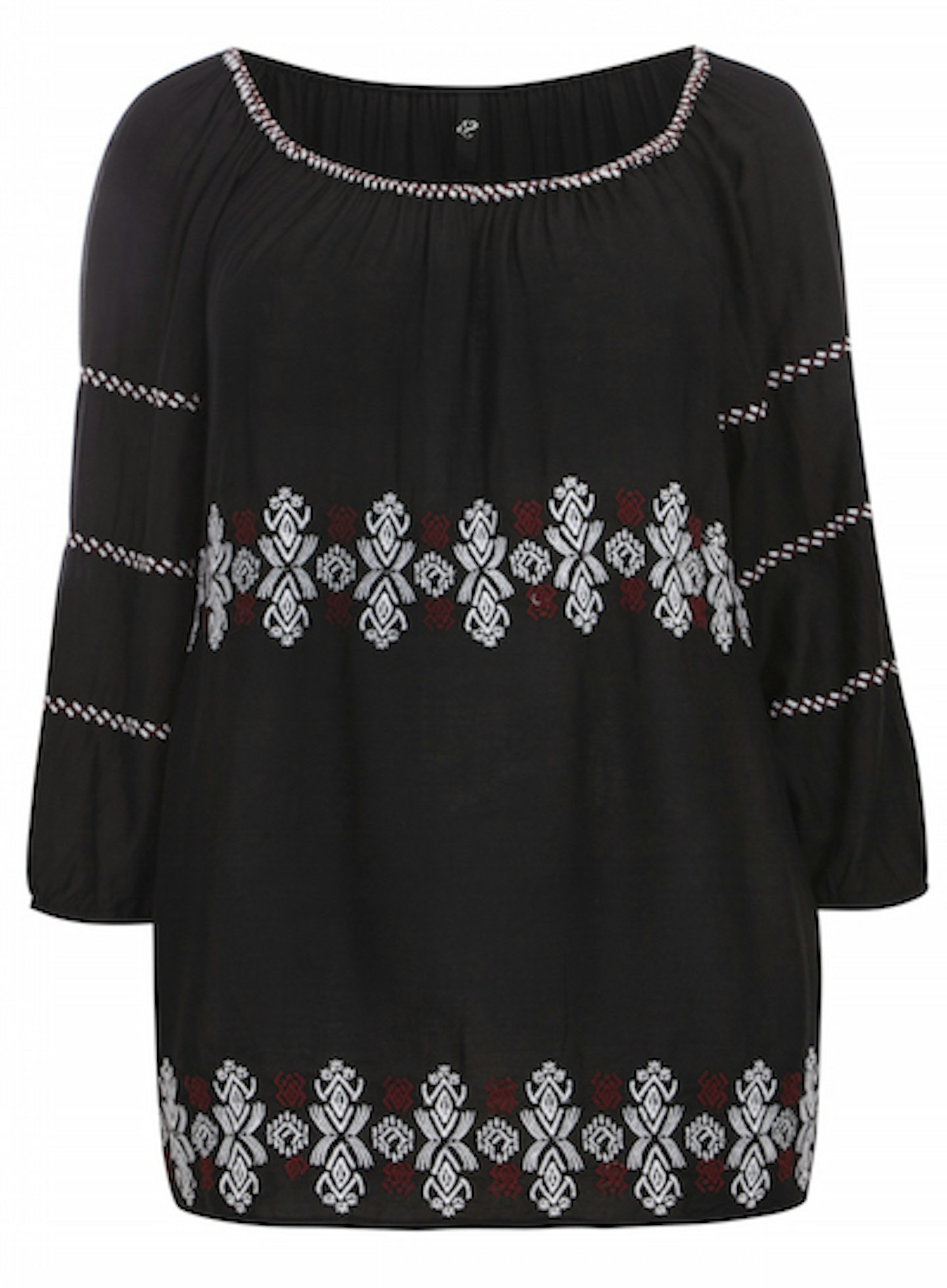 Black embroidered gypsy top £28