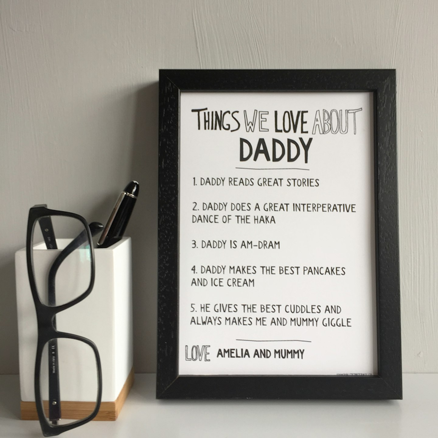 things we love about daddy poster