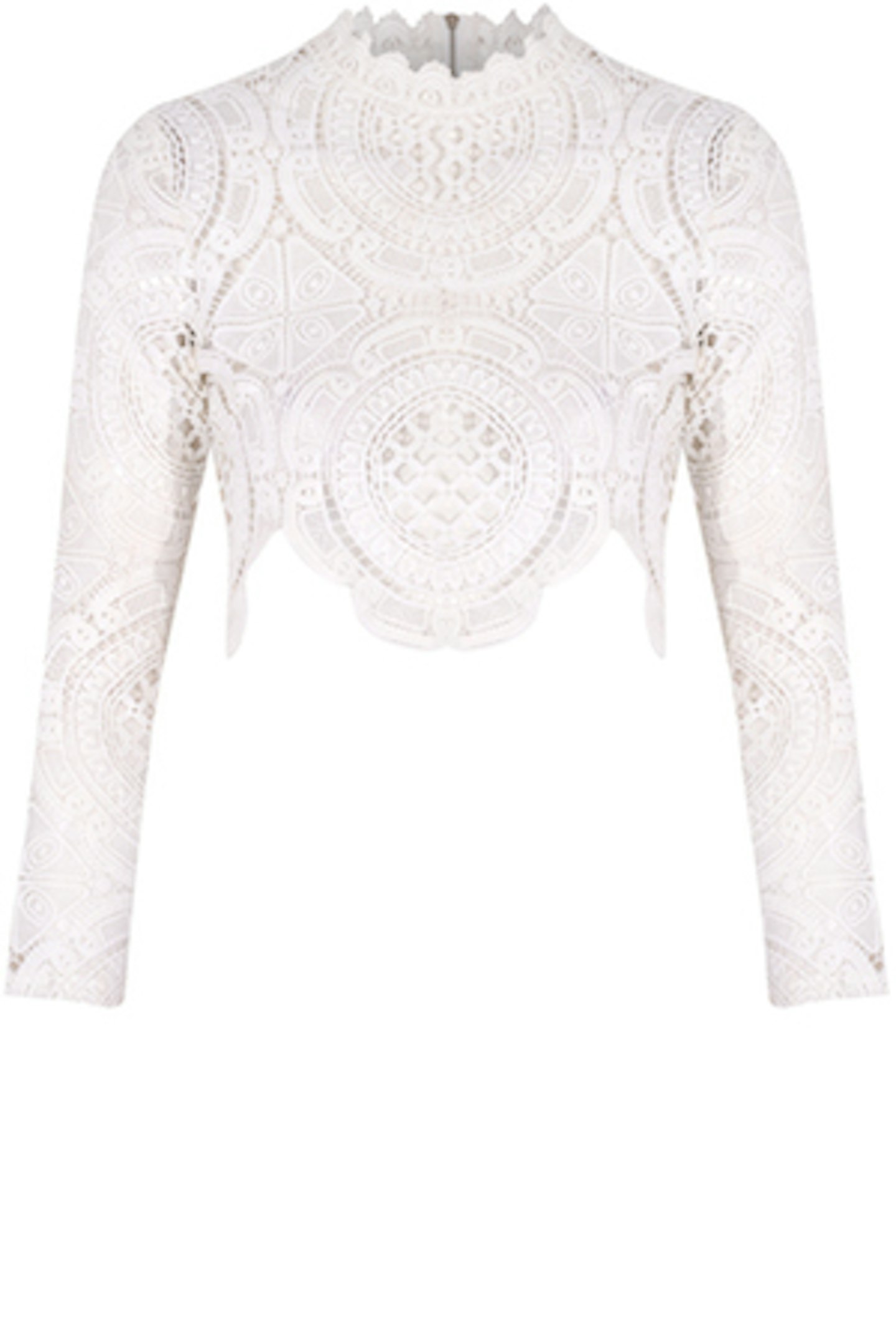 White Crochet High Neck Crop Top 26