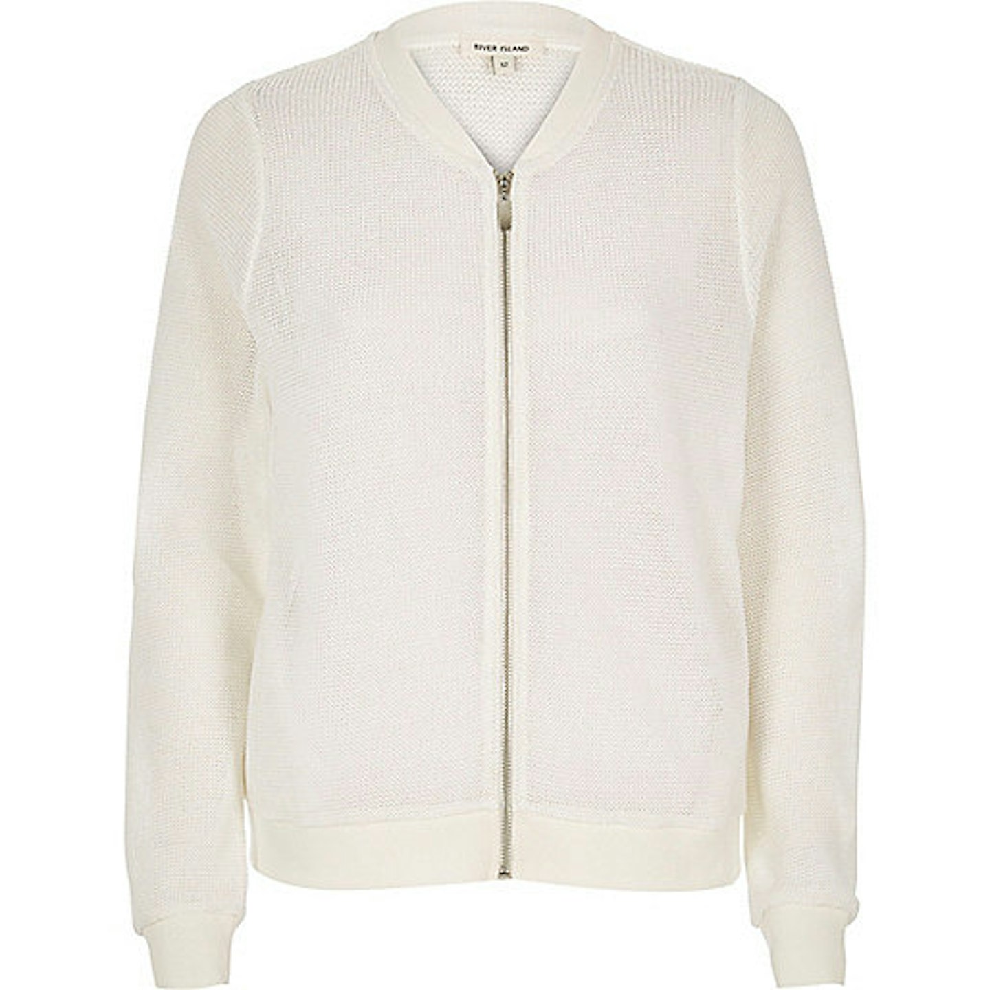 Metallic White Bomber Jacket, £45