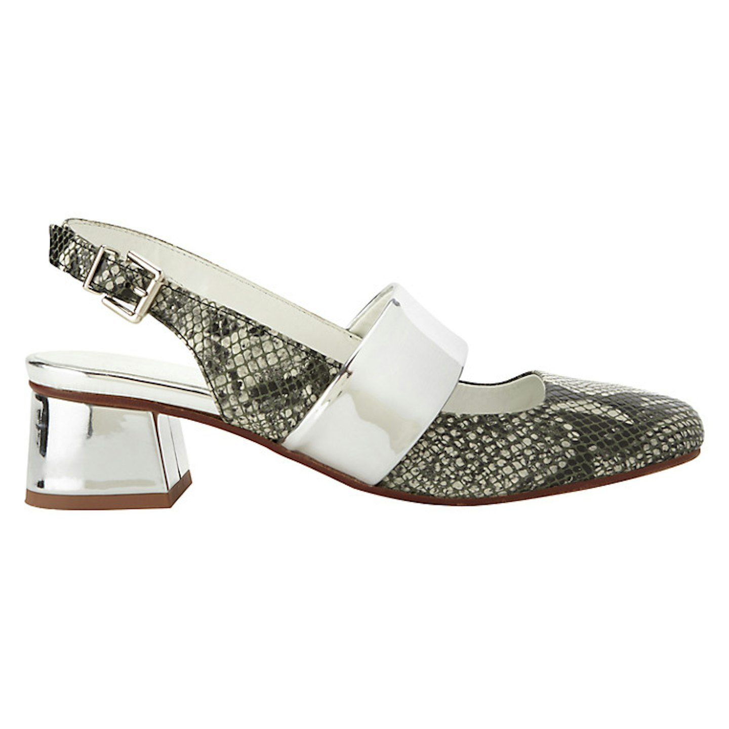 Finery Ferncroft Sling Back Closed Toe Sandals, Pewter £95