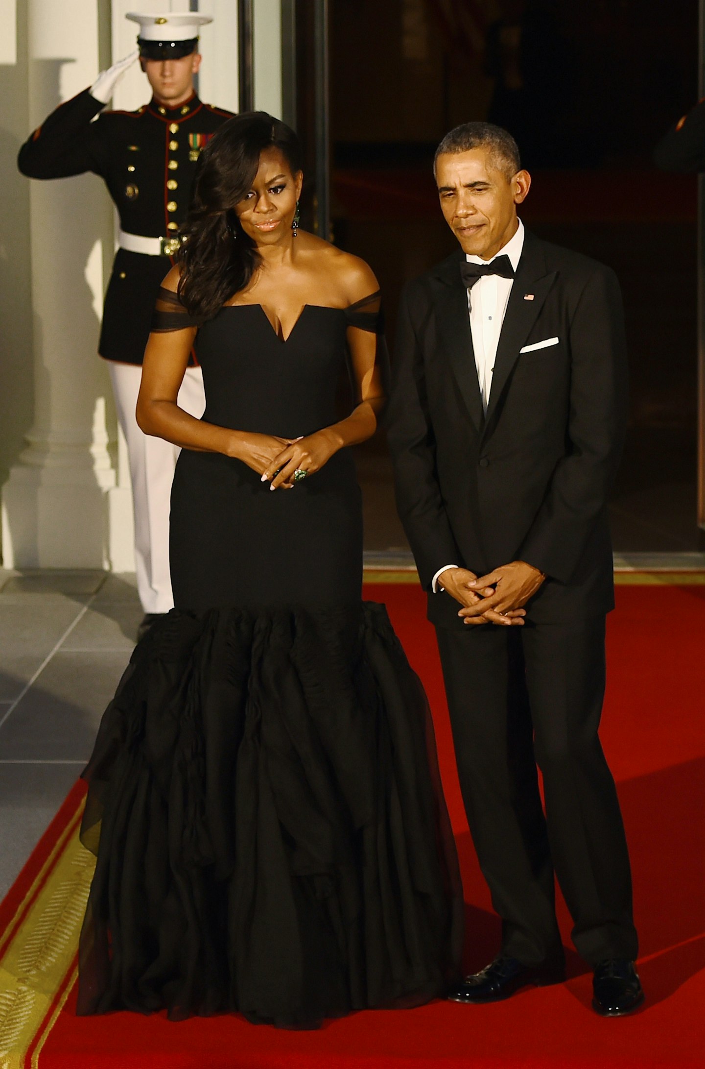 michelle obama vera wang black dress