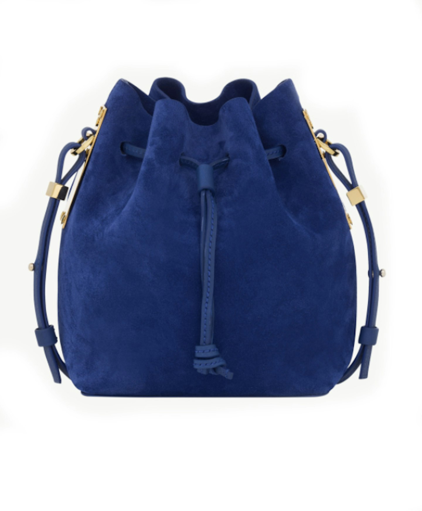 sophie hulme blue suede bucket bag