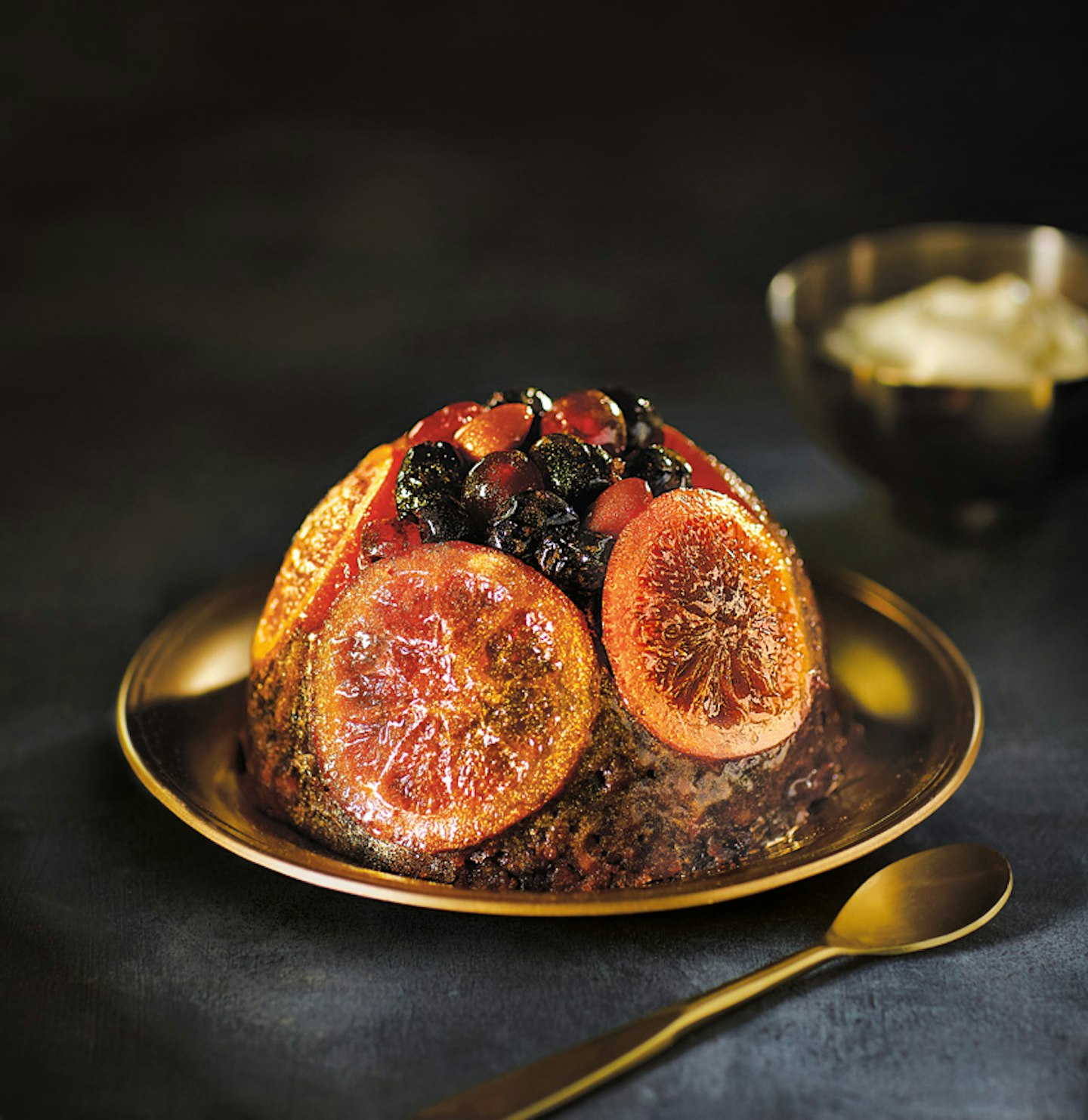 Golden Topped Christmas Pudding