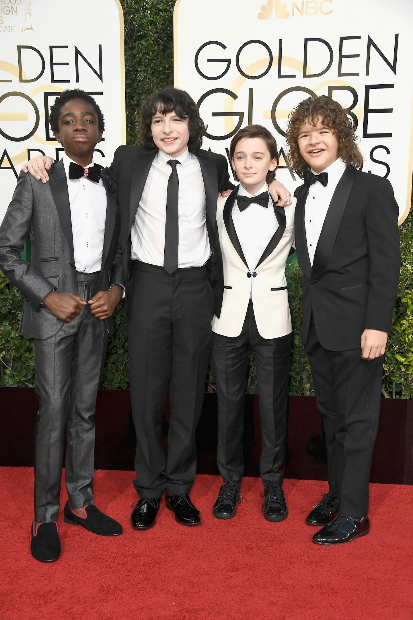 Caleb McLaughlin, Finn Wolfhard, Noah Schnapp, and Gaten Matarazzo golden globes