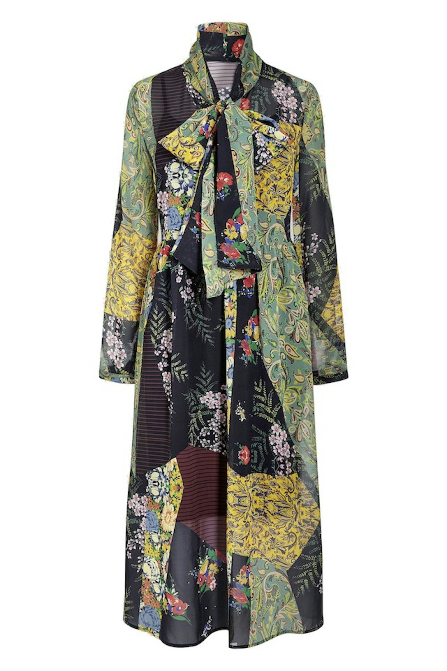 Next multi print tie-neck dress