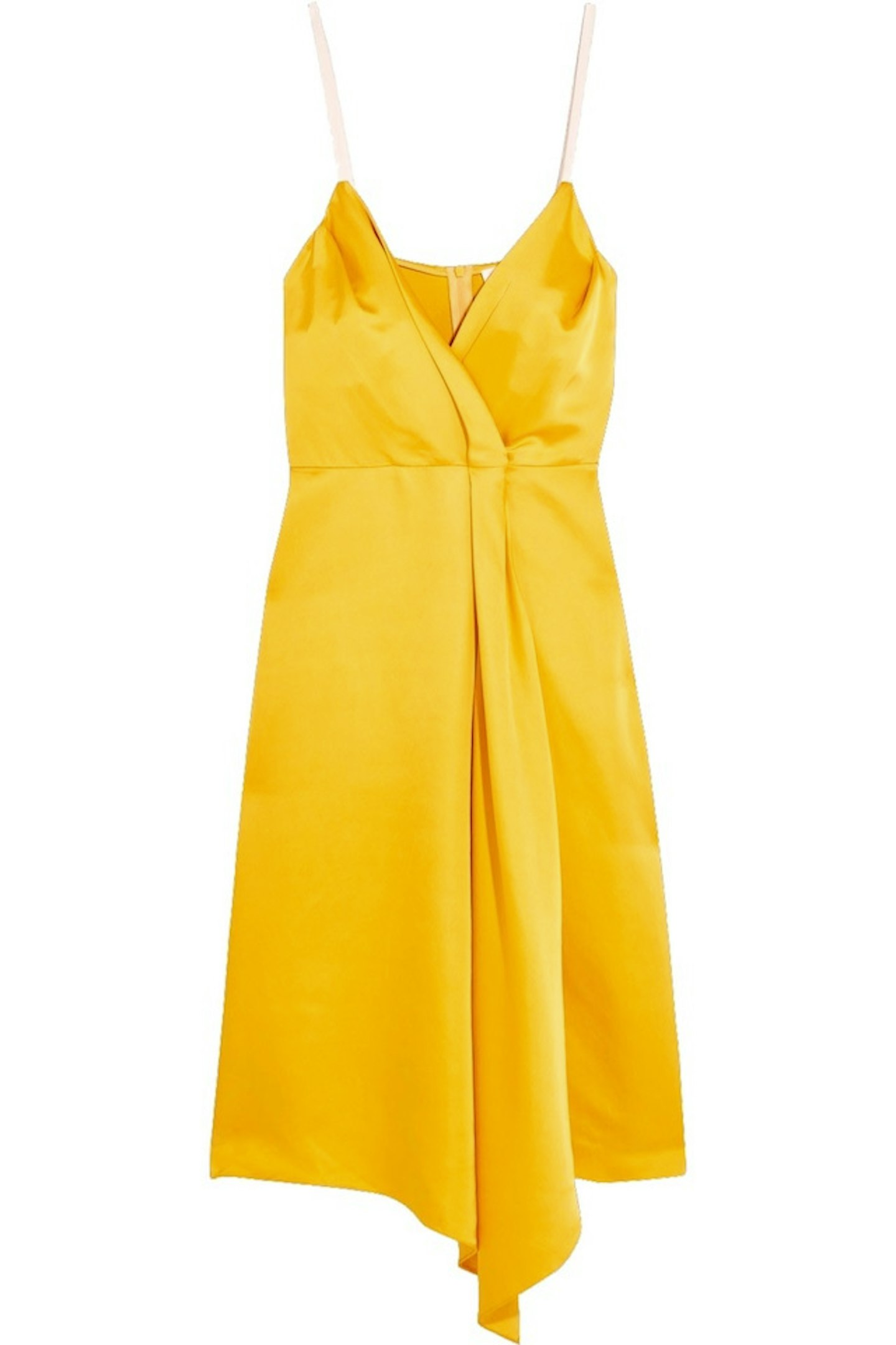 Yellow, satin dress by Victoria Beckham