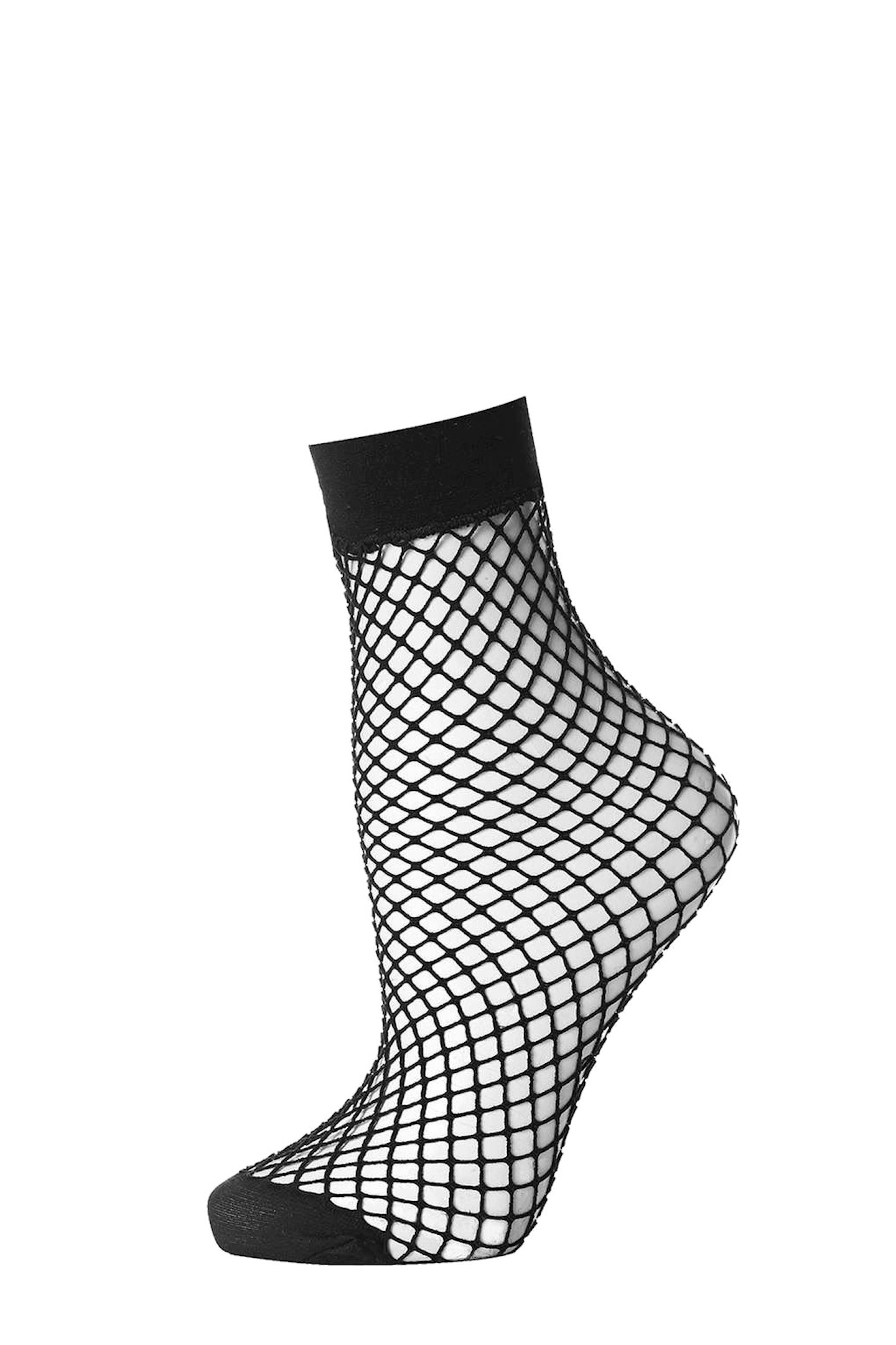 Black fishnet ankle sock