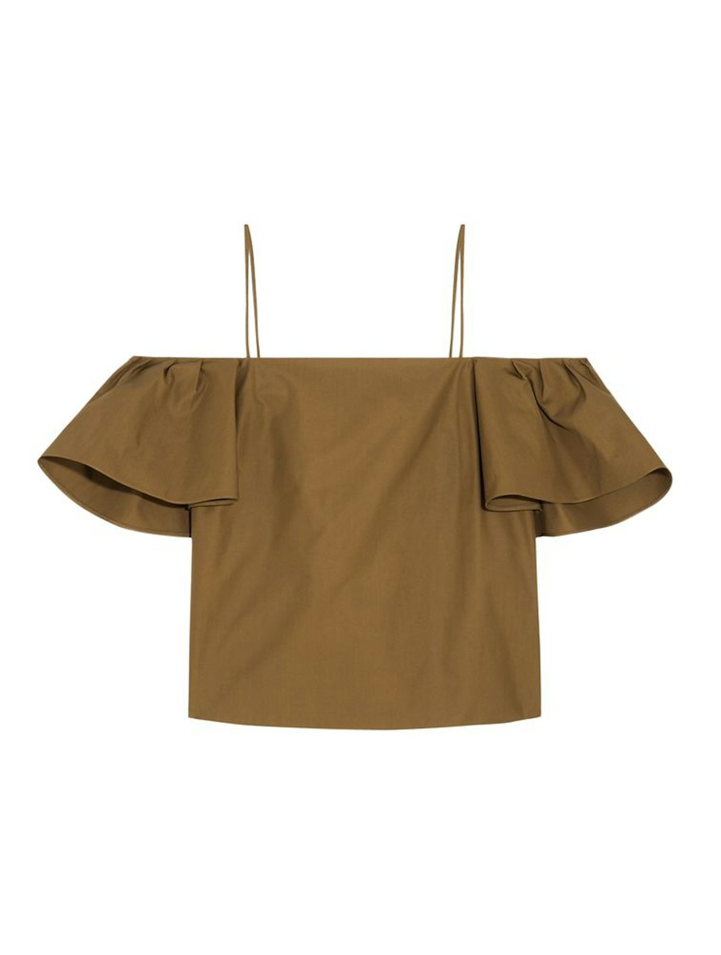 Olive off-the-shoulder top, Fendi