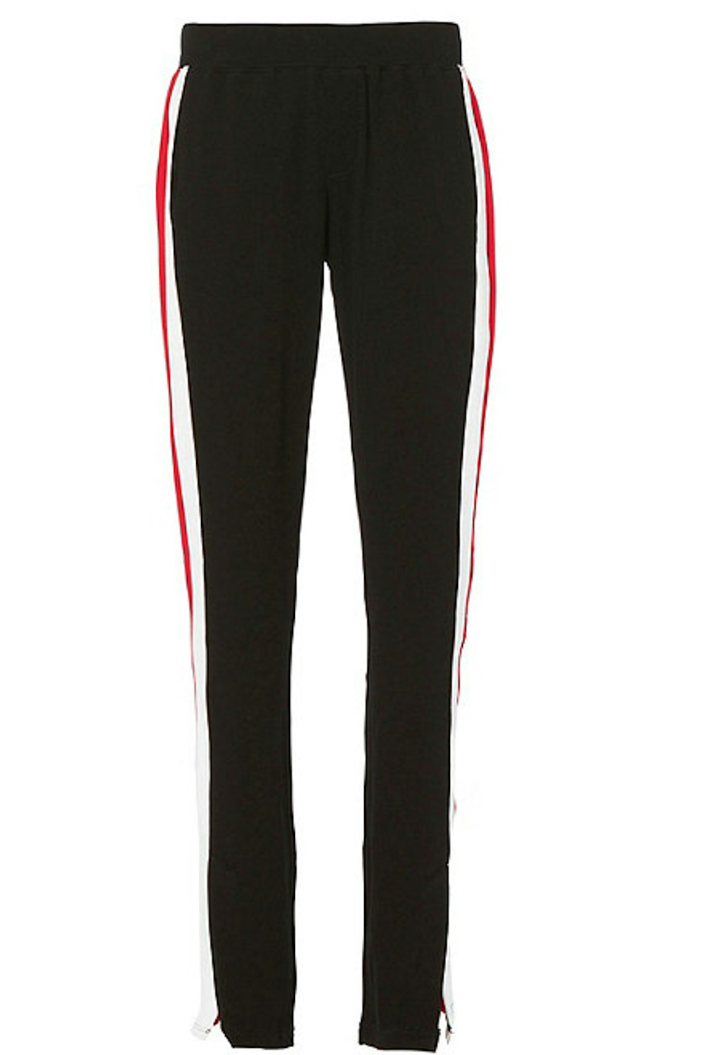 black sport stripe trousers