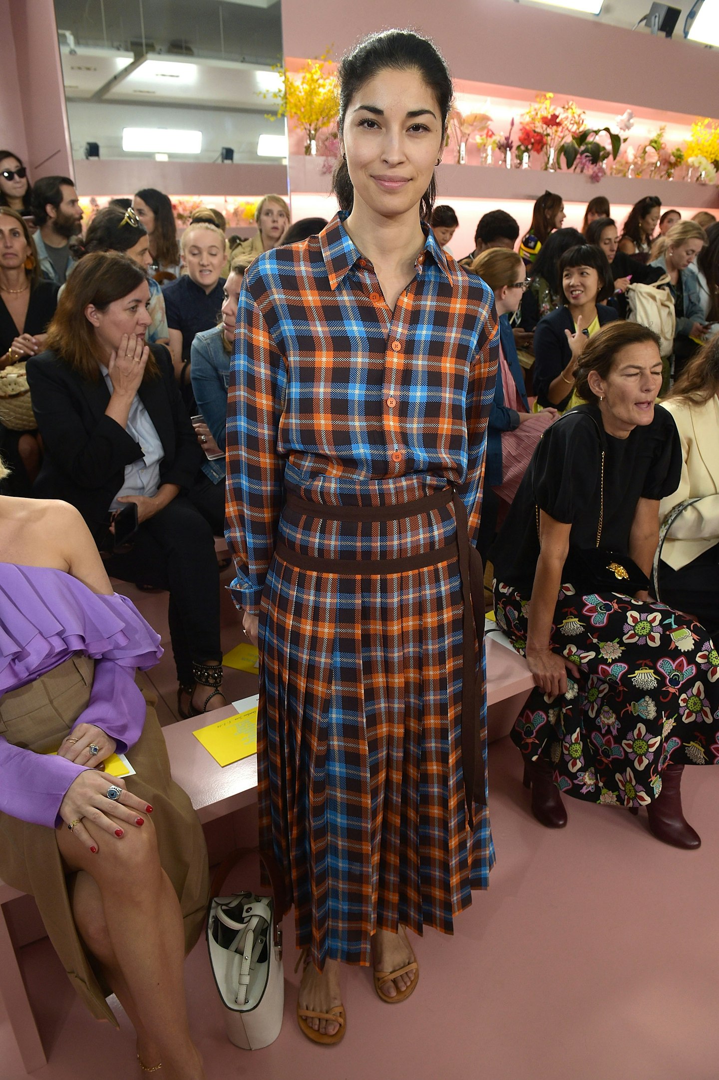 Caroline Issa made a convincing case for plaid on plaid at Mansur Gavriel's runway show