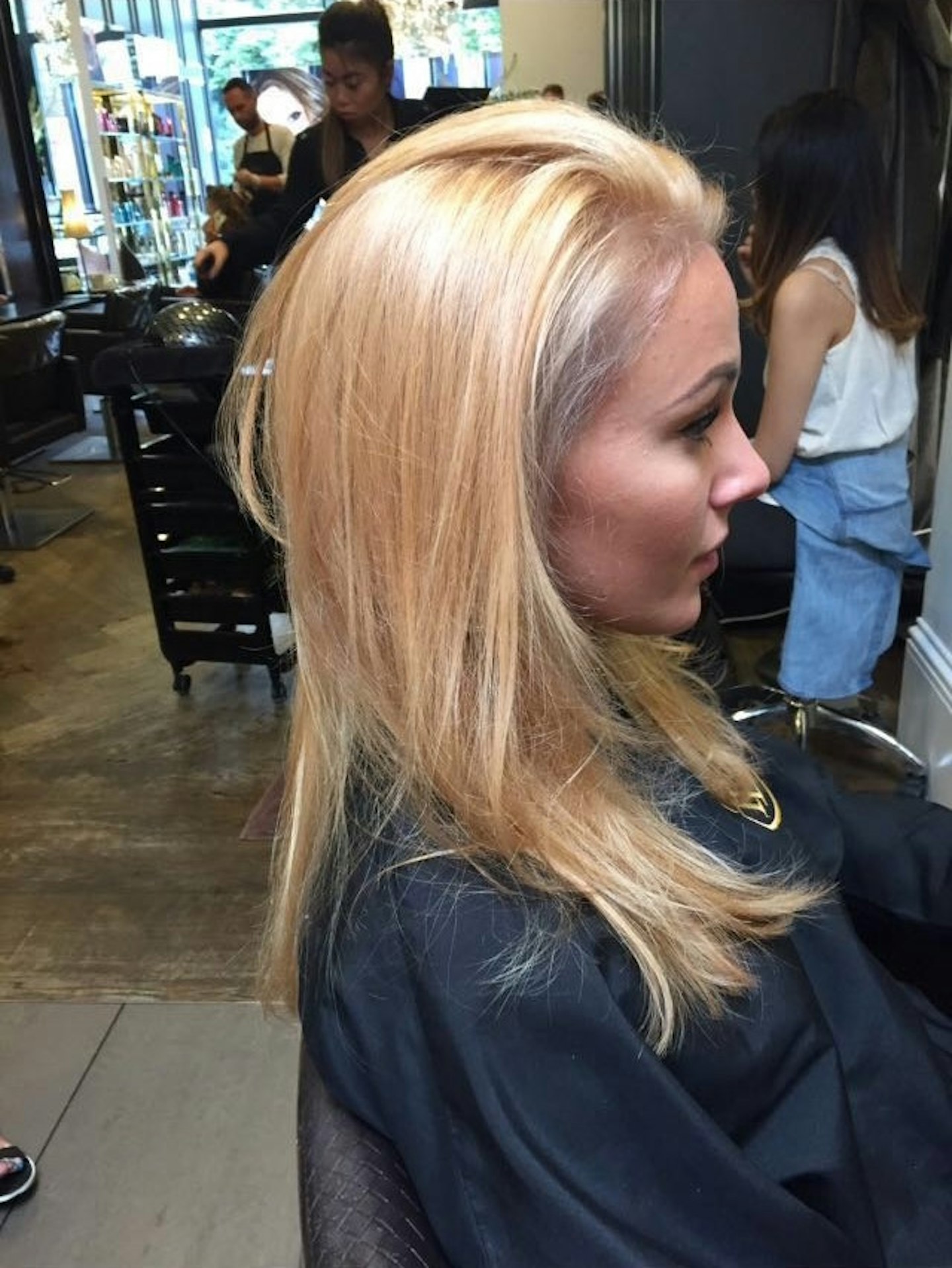 Michelle Keegan blonde hair Paul Edmonds salon