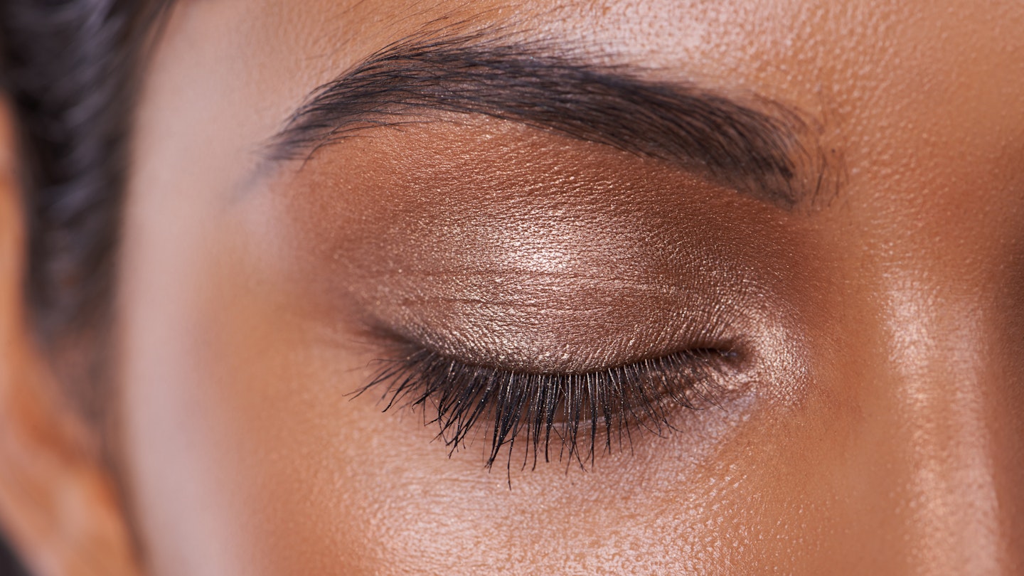 Eyebrow with bronze eyeshadow