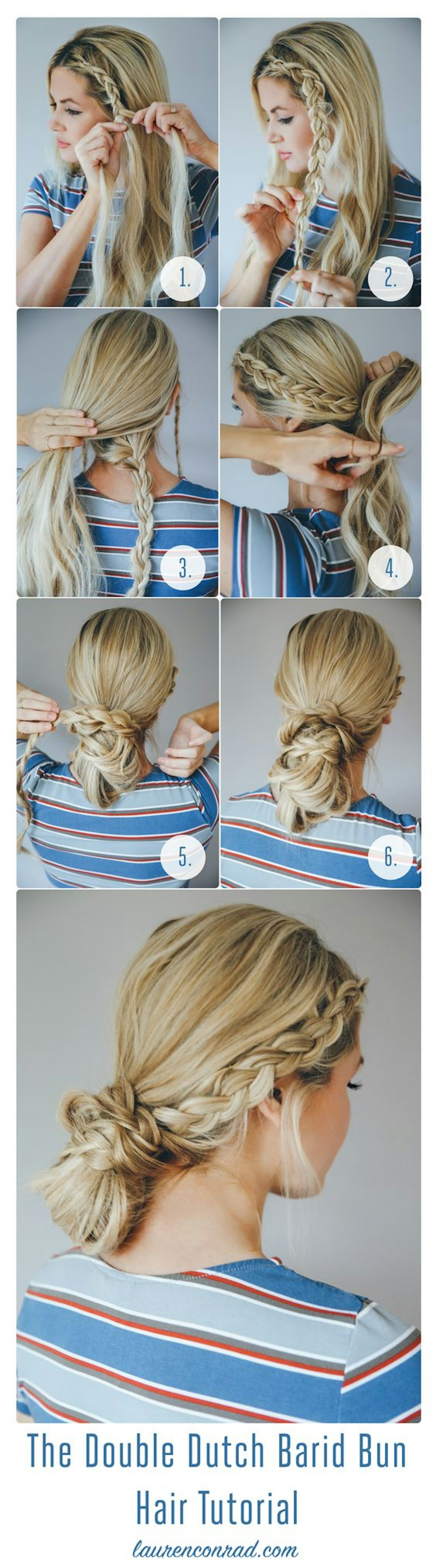 Lauren-Conrad-Amber-Fillerup-Barefoot-Blonde-Double-Dutch-Braided-Bun-Grazia-Pinterest-tutorial-long-hair-updo