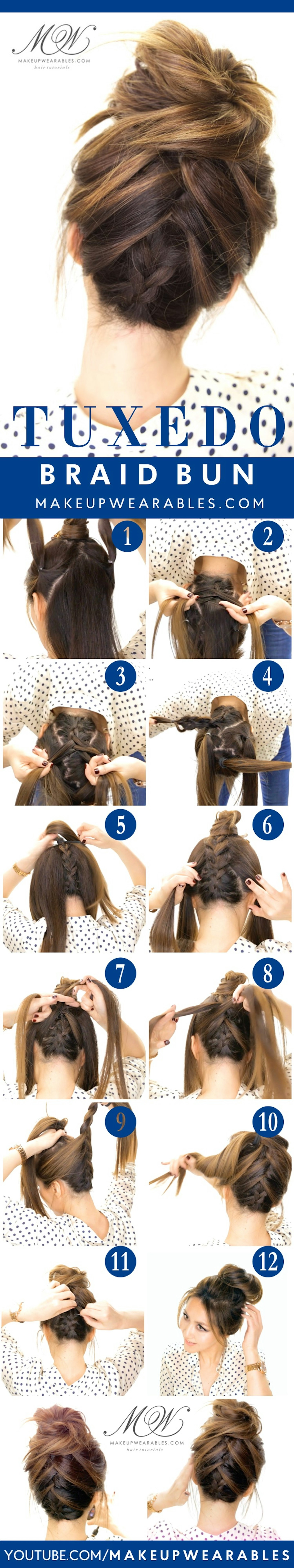 Pinterest-tutorial-Tuxedo-messy-braid-bun-Makeup-wearables-Grazia-long-hair-updo