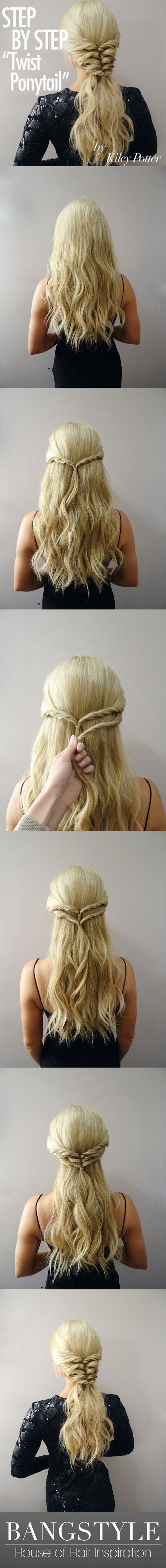 Twist-Ponytail-Kiley-Potter-long-hair-updo-style-Pinterest-tutorial