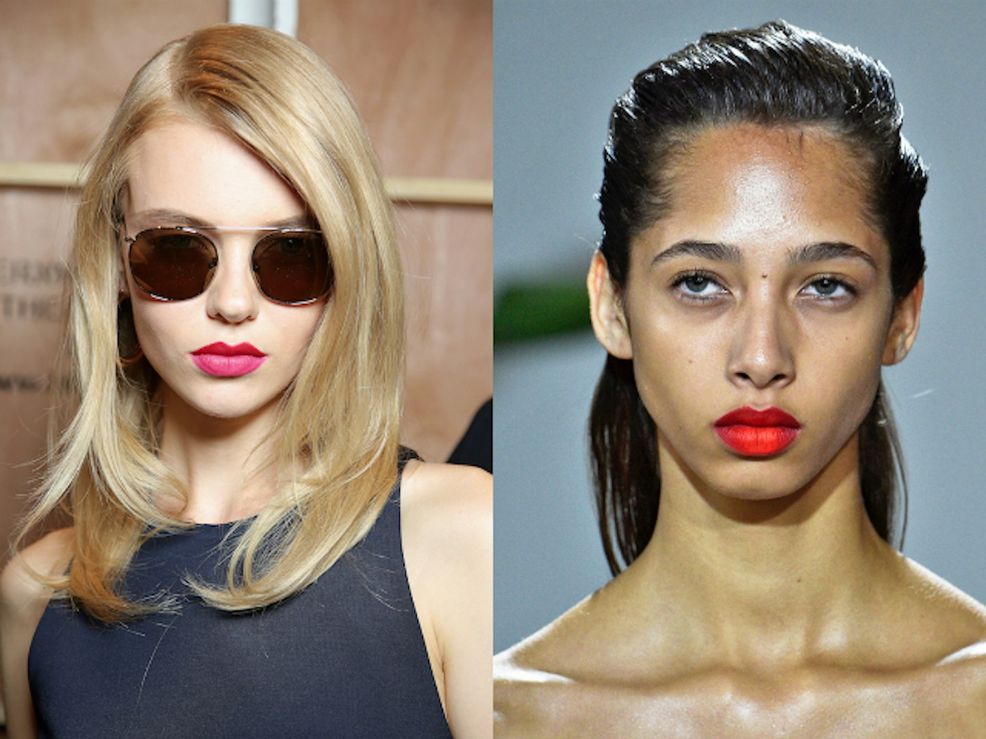 bright matte lips trend, fashion week