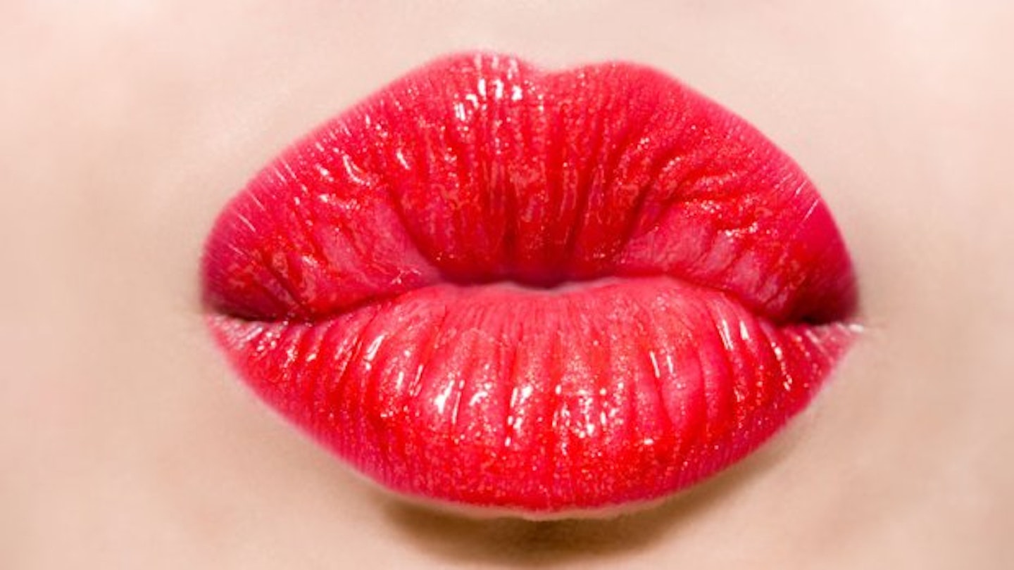 lipstick addict red pout lips