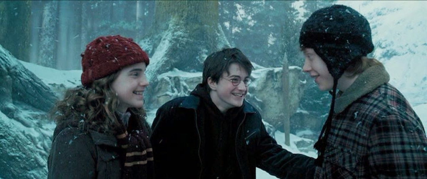 Harry POtter Trio laughing snow 