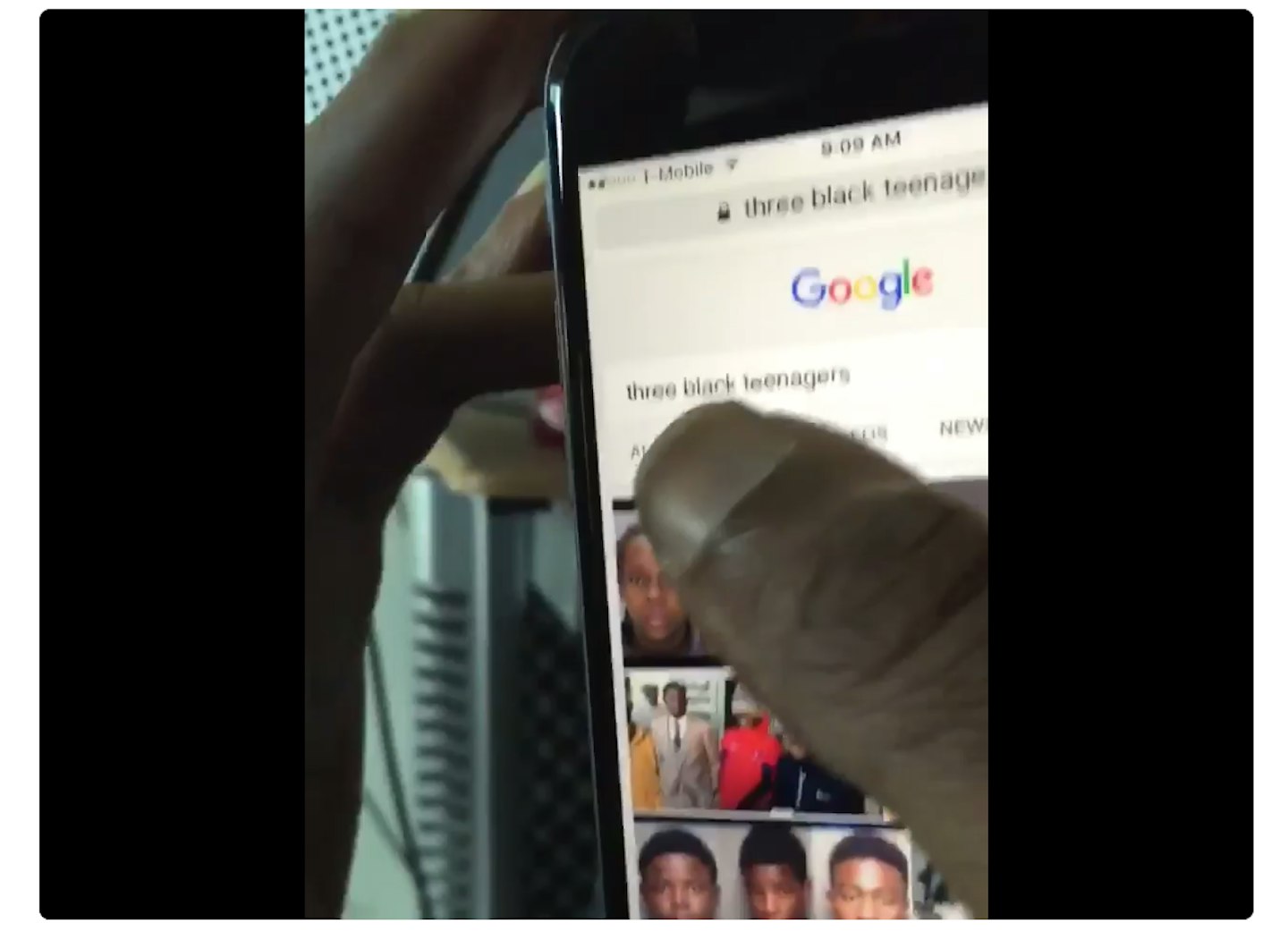Google - racist - three black teenagers