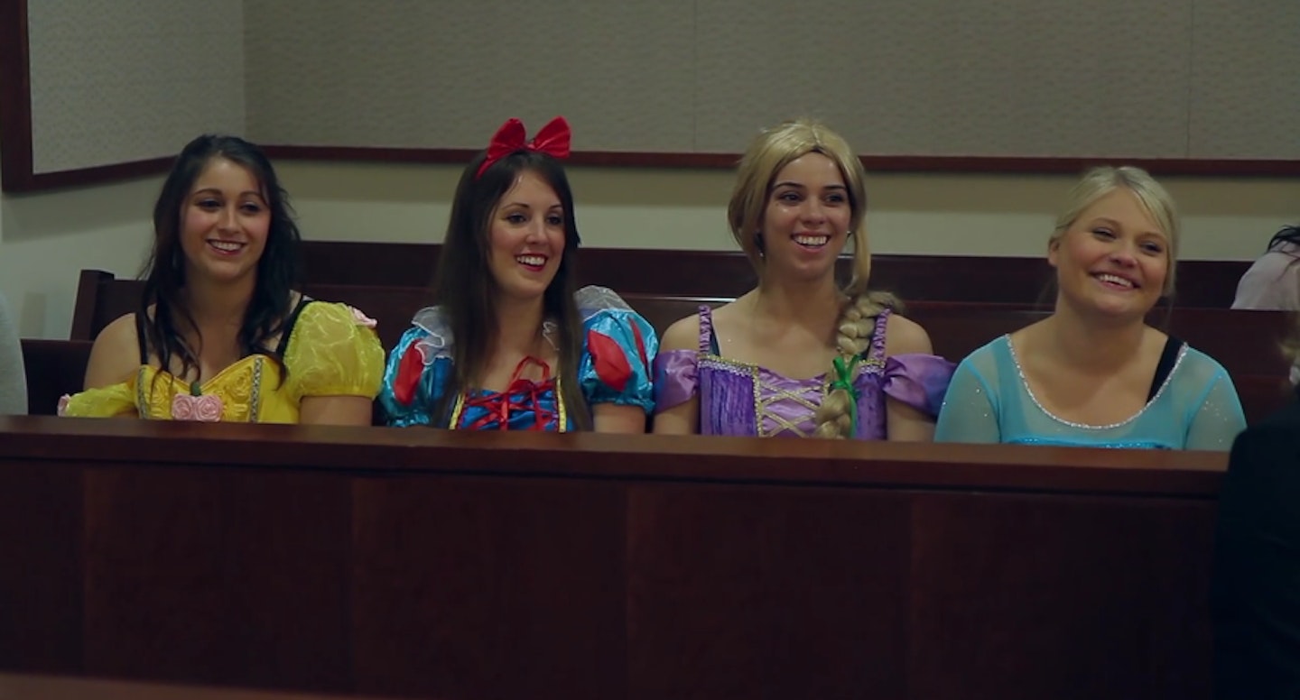 Little girl gets disney princesses at her adoption hearing