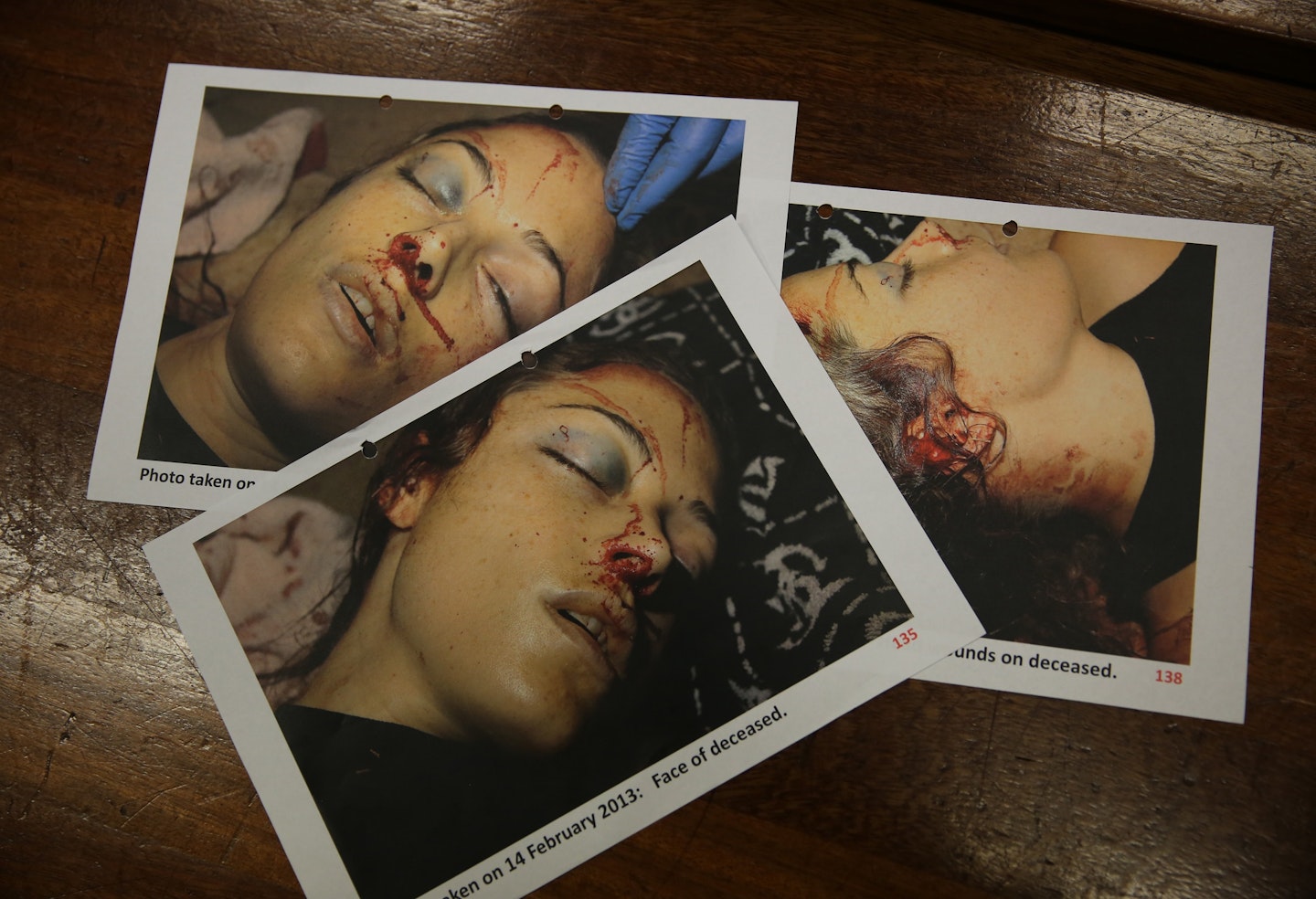 Reeva Steenkamp - court released photos of her dead body