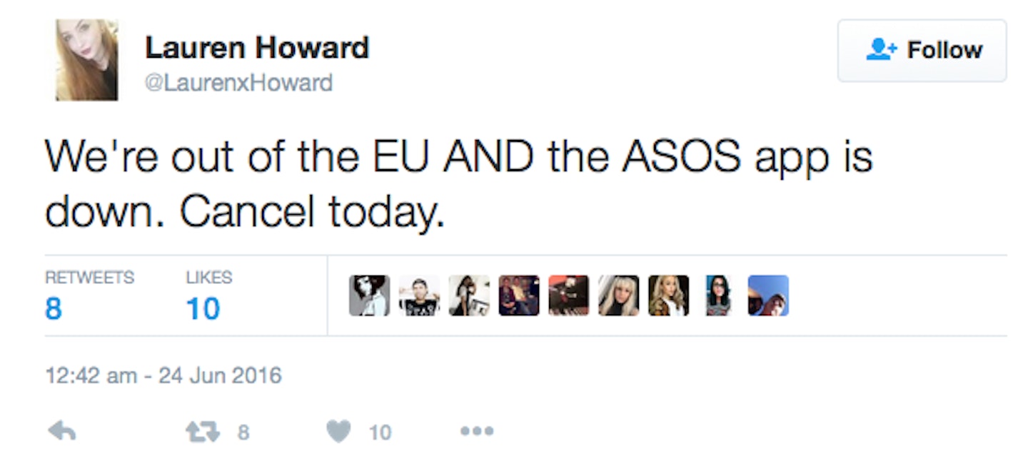 Asos Brexit tweets