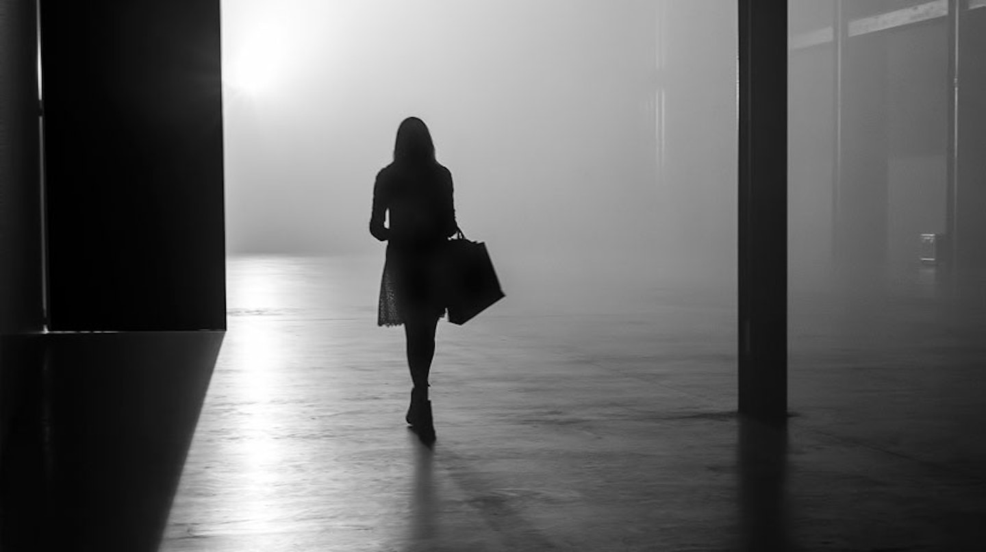 woman walking alone