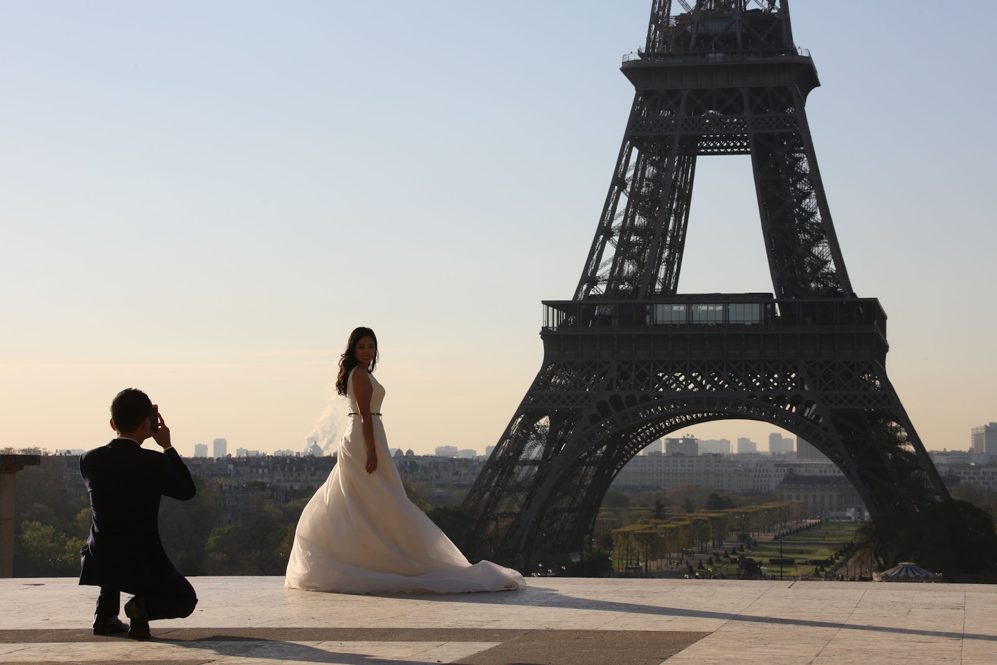 Paris wedding bride groom