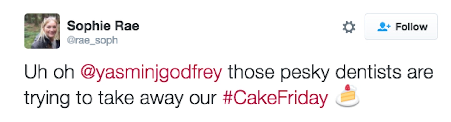 dentist cake culture ban tweets