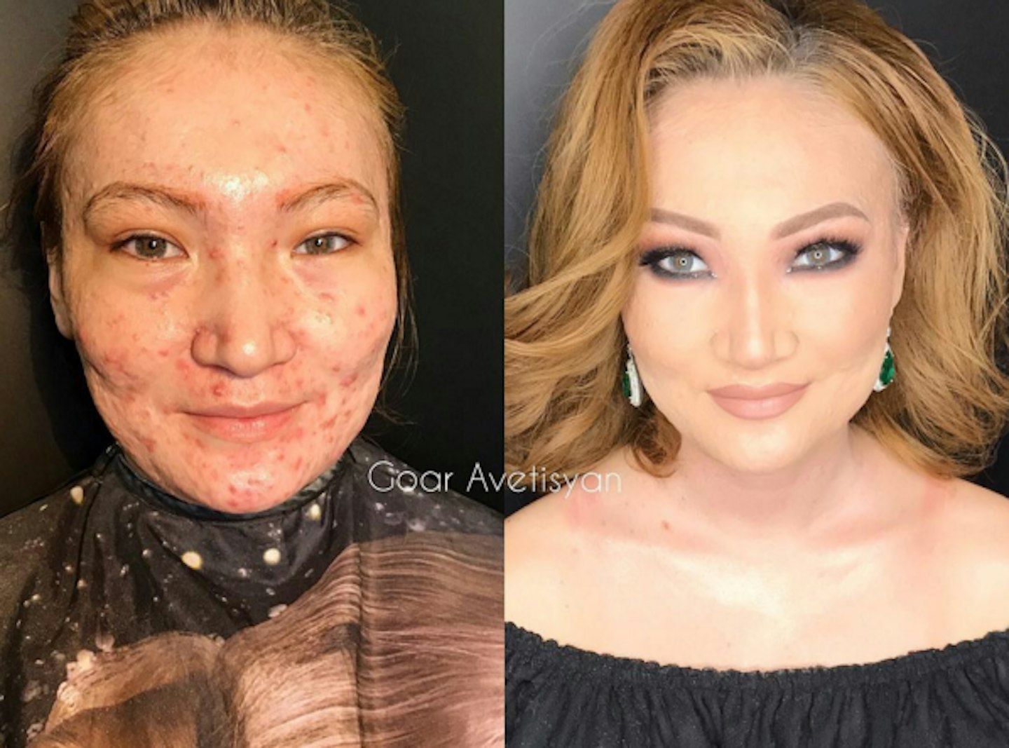 Goar Avetisyan makeup transformation