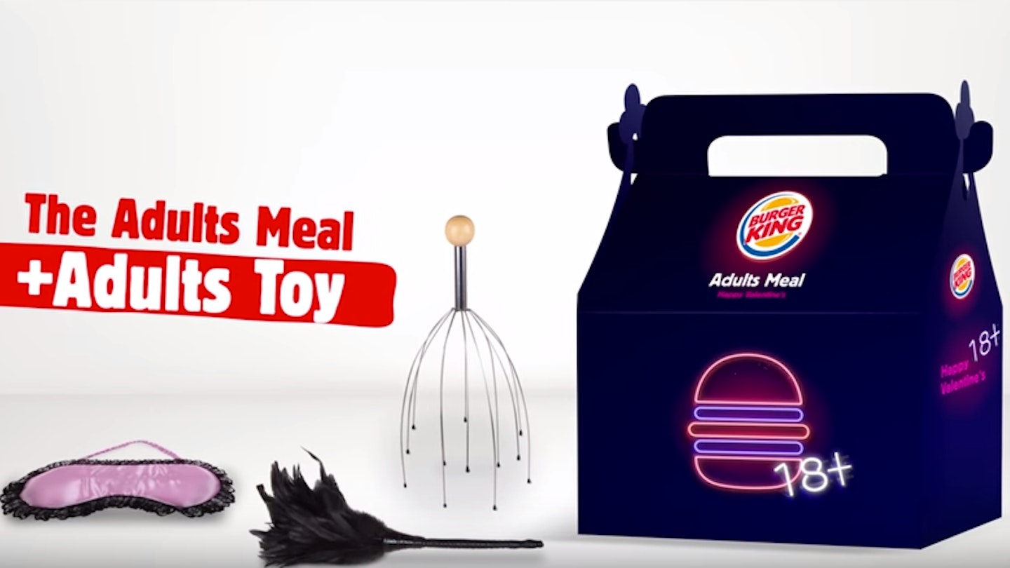 Burger King Israel are selling Adult Meals complete with sex toys for Valentine's Day Burger King Israel are selling Adult Meals complete with sex toys for Valentine's Day